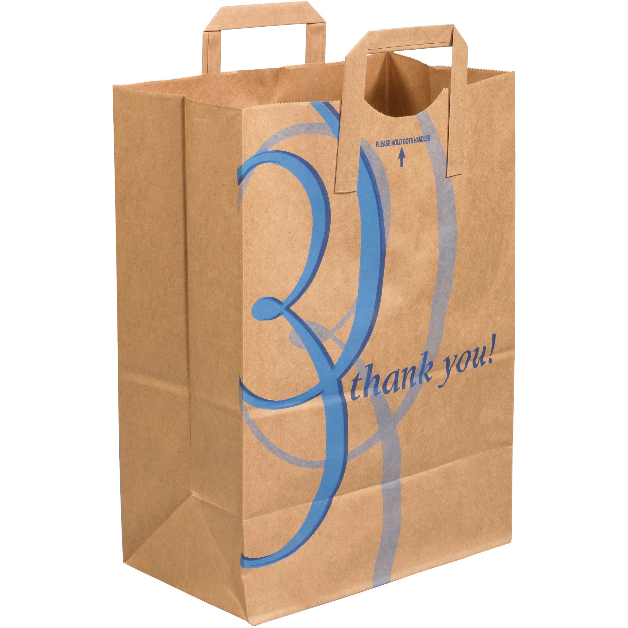 12 x 7 x 17" - "Thank You" Flat Handle Grocery Bags (BGFH102UP) Case Of 300