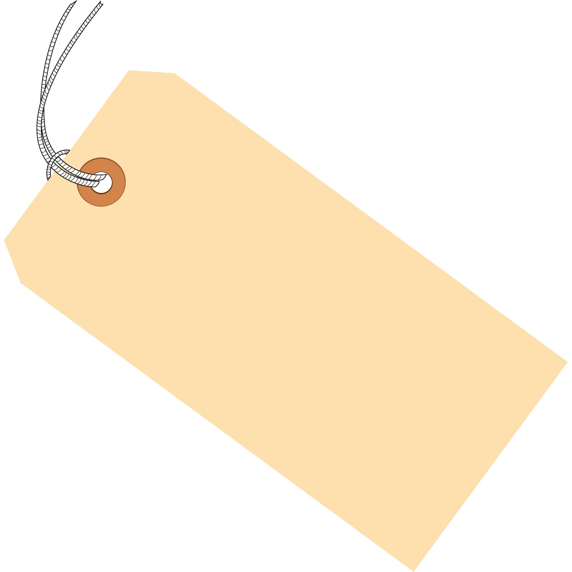 2 3/4 x 1 3/8" 13 Pt. Manila Shipping Tags - Pre-Strung (G10012) Case Of 1000