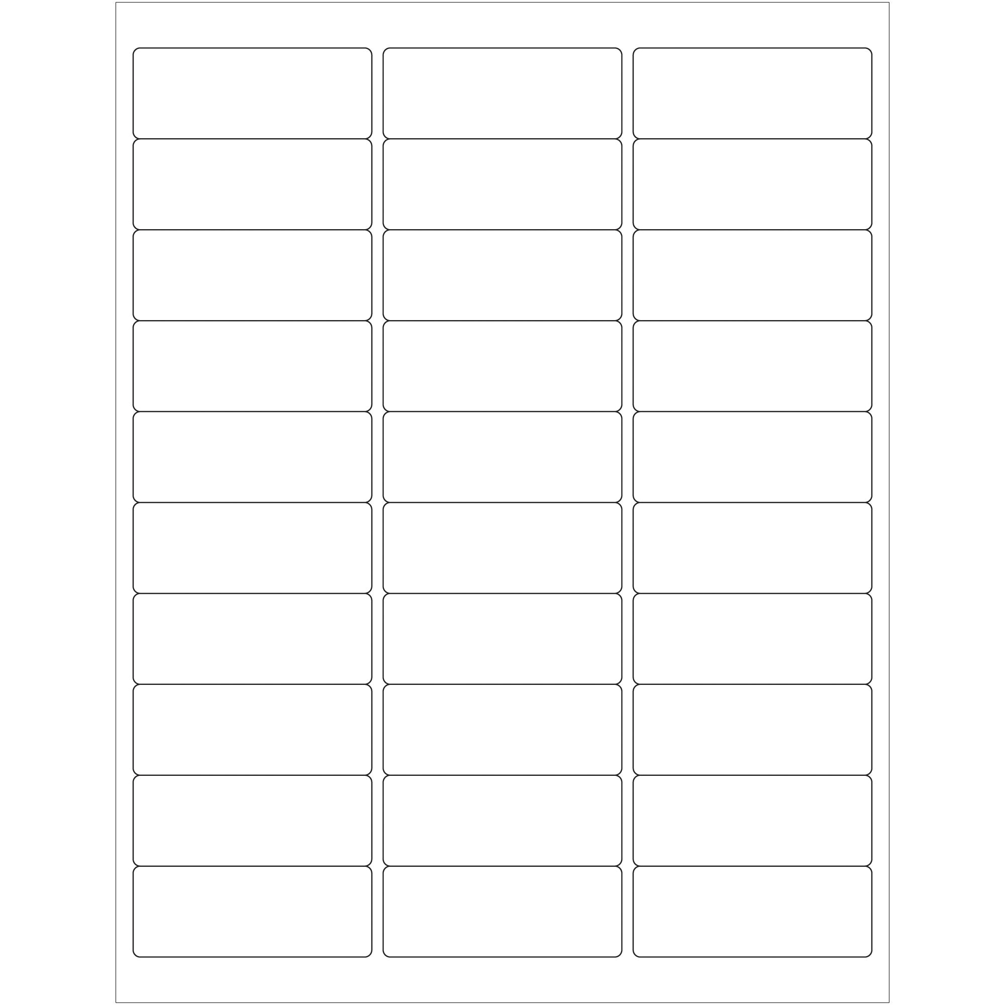 2 5/8 x 1" Glossy White Rectangle Laser Labels (LL200) Case Of 3000