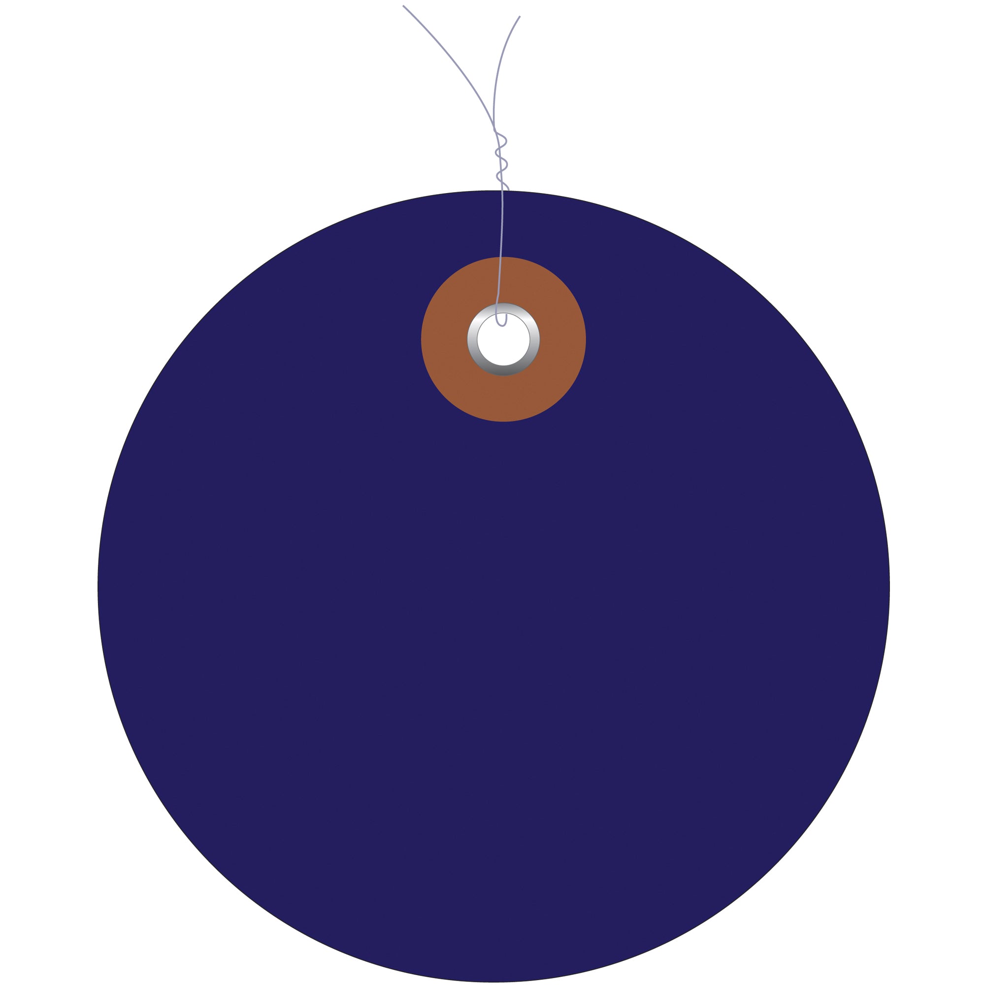 2" Blue Plastic Circle Tags - Pre-Wired (G26069W) Case Of 100