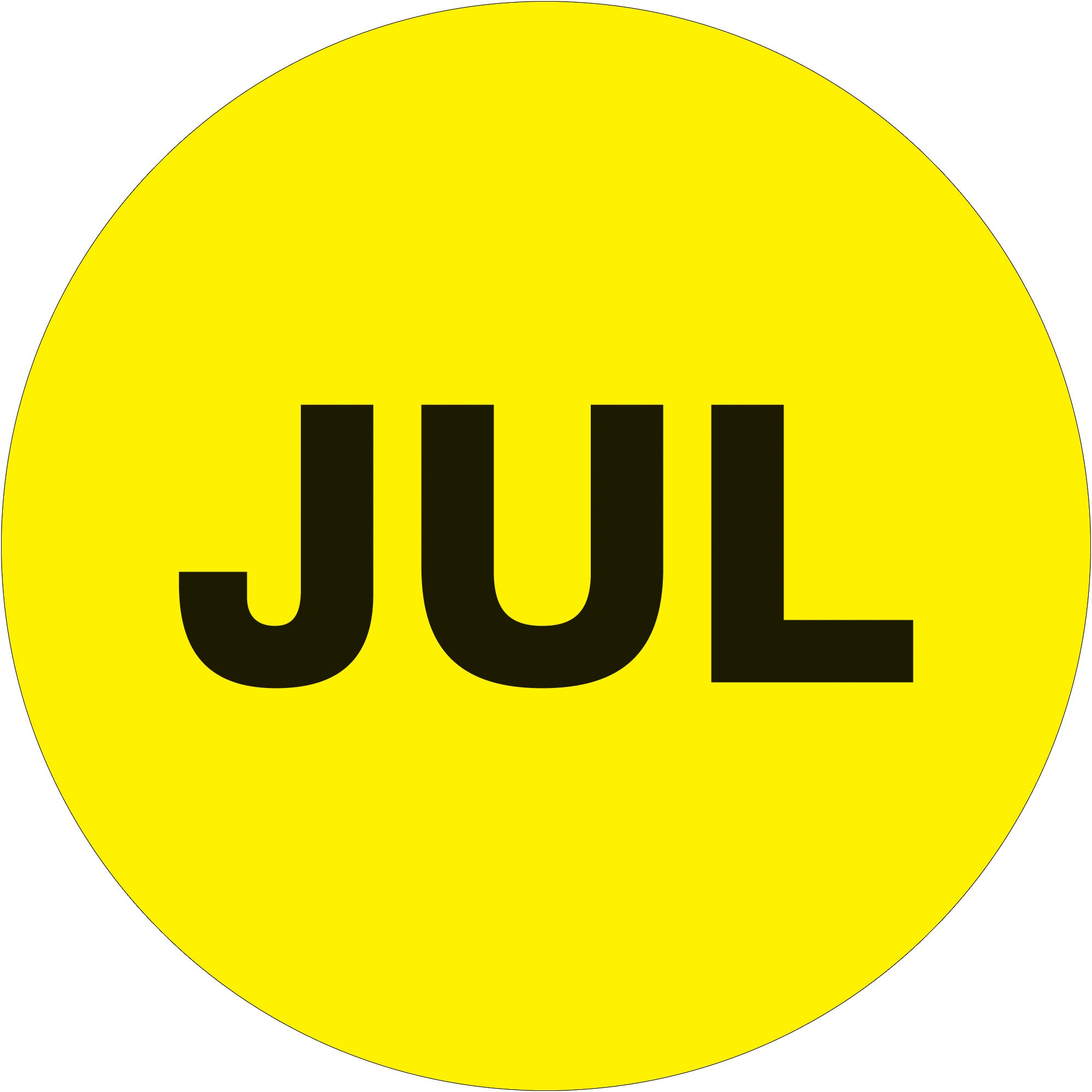 2" Circle - "JUL" (Fluorescent Yellow) Months of the Year Labels (DL6743) Roll Of 500