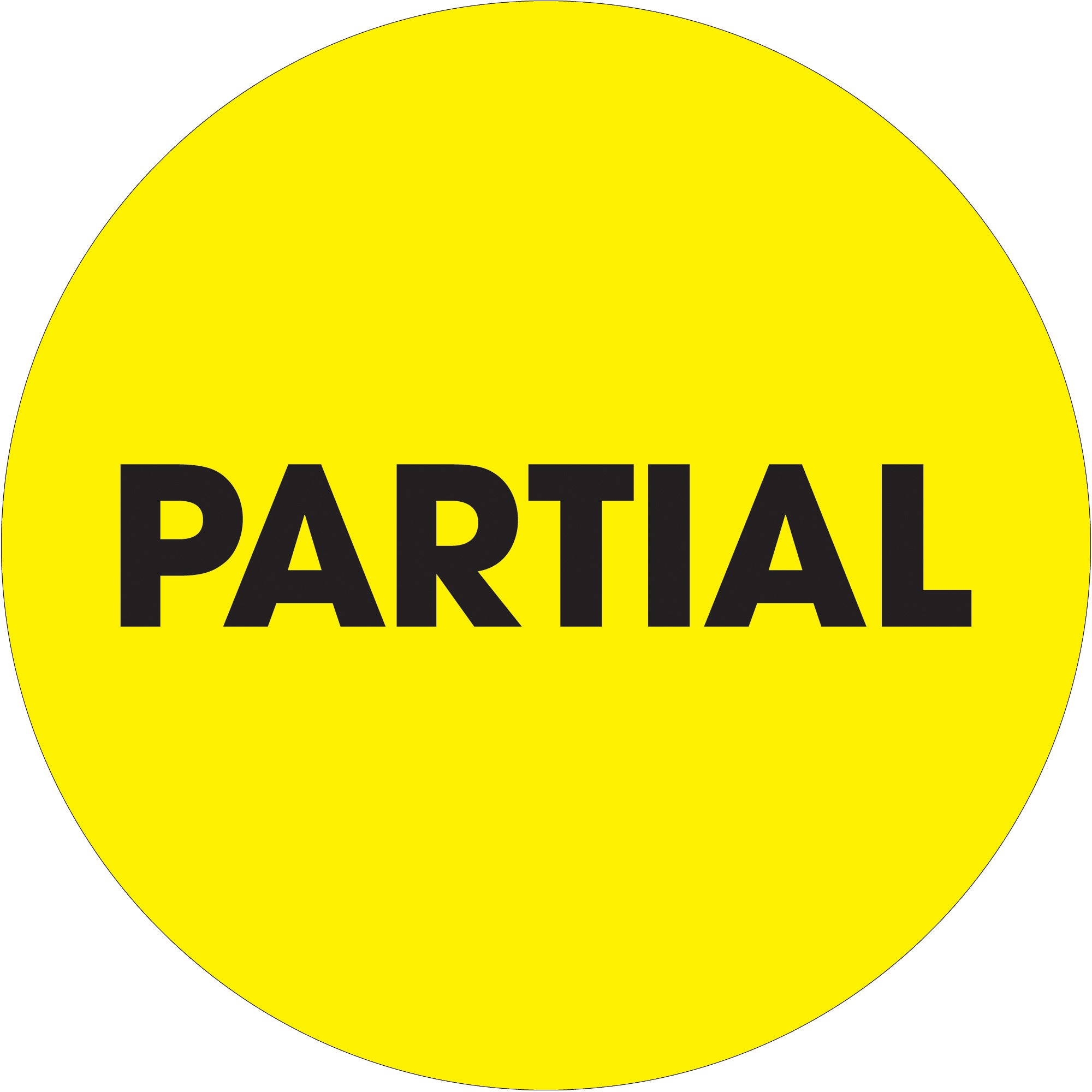 2" Circle - "Partial" Fluorescent Yellow Labels (DL1277) Roll Of 500