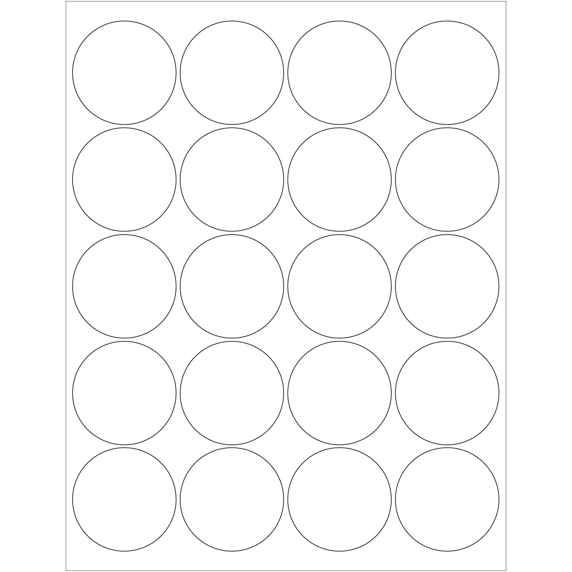 2" White Circle Laser Labels (LL145) Case Of 2000