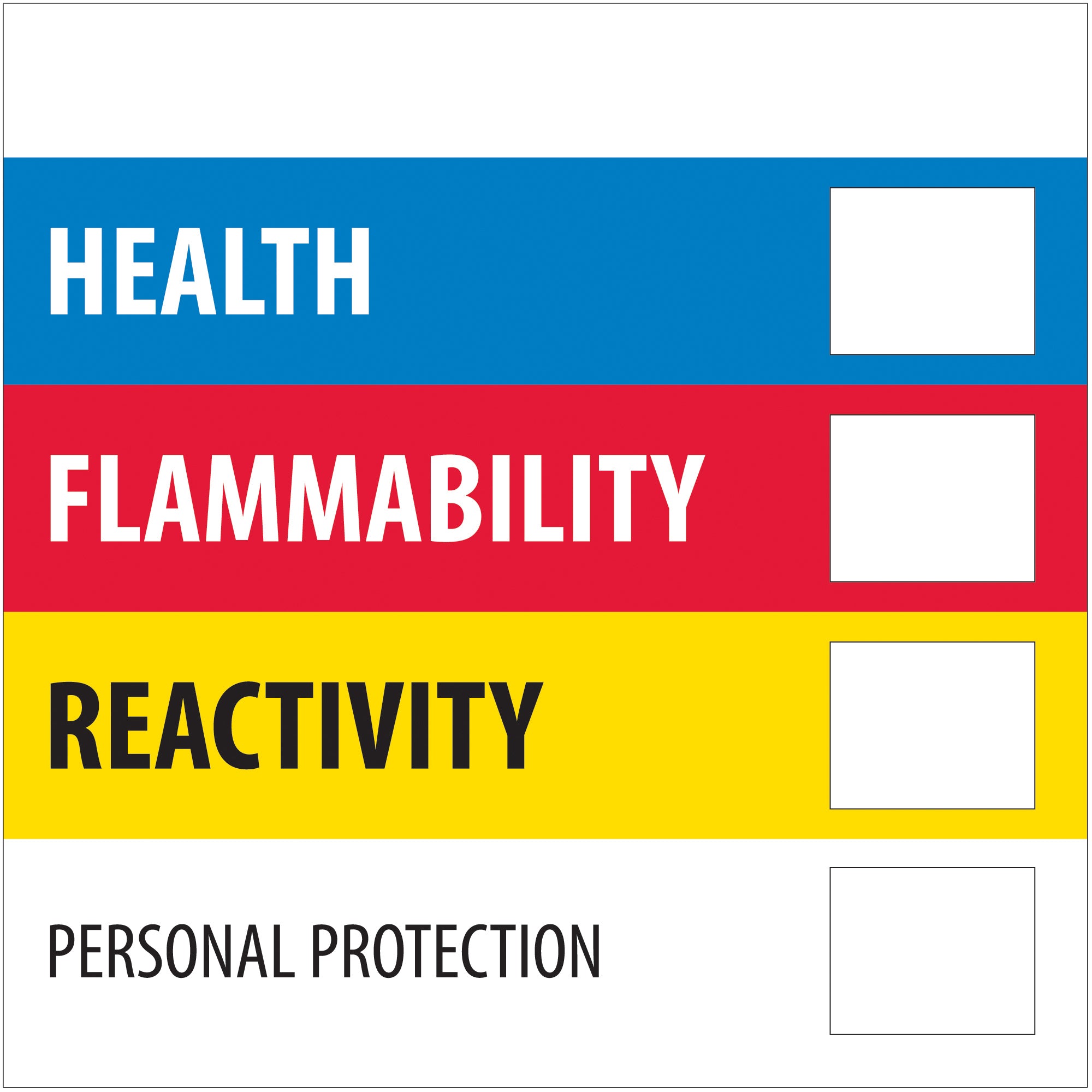 2 x 2" - "Health Flammability Reactivity" (DL1285) Roll Of 500