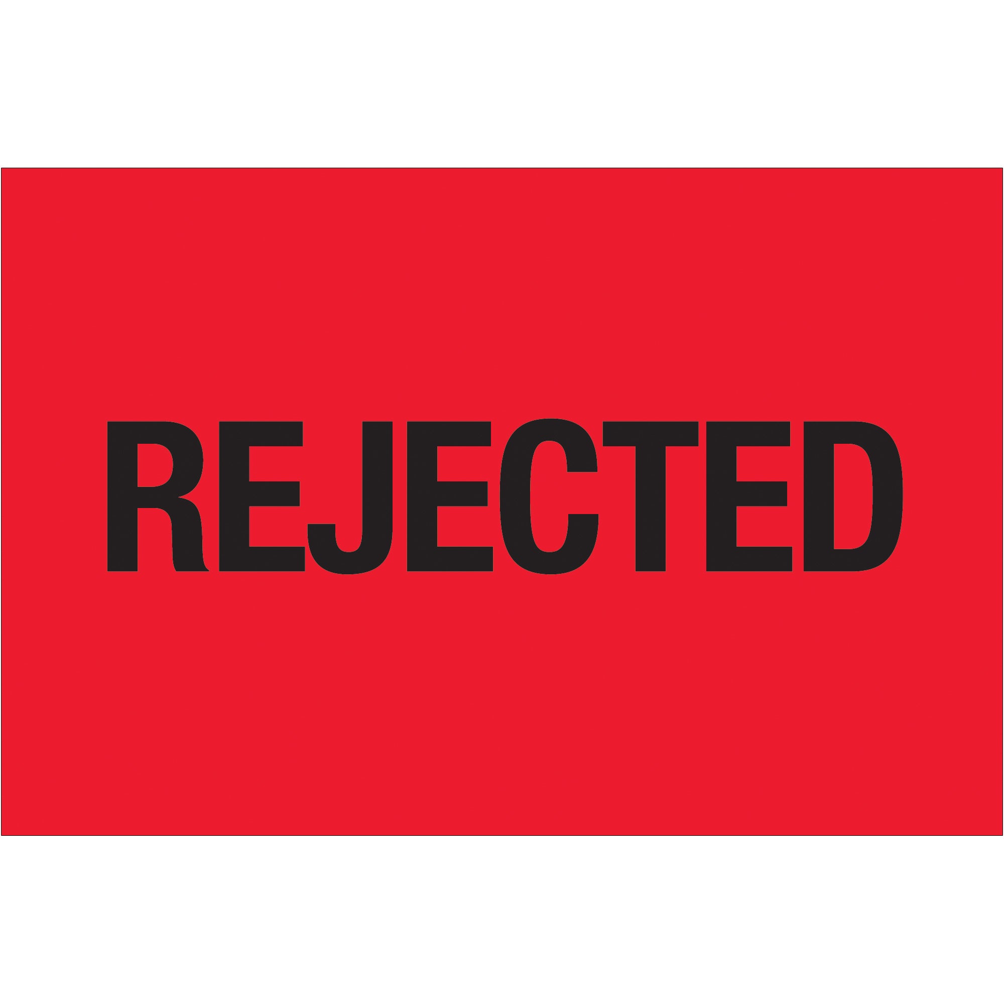 2 x 3" - "Rejected" (Fluorescent Red) Labels (DL1135) Roll Of 500