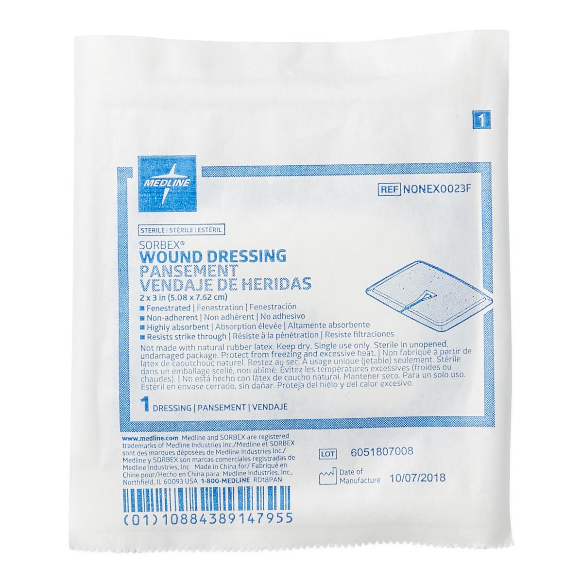 2" x 3" SORBEX Sterile Absorbent Dressings, 1 EA (NONEX0023FH) Each