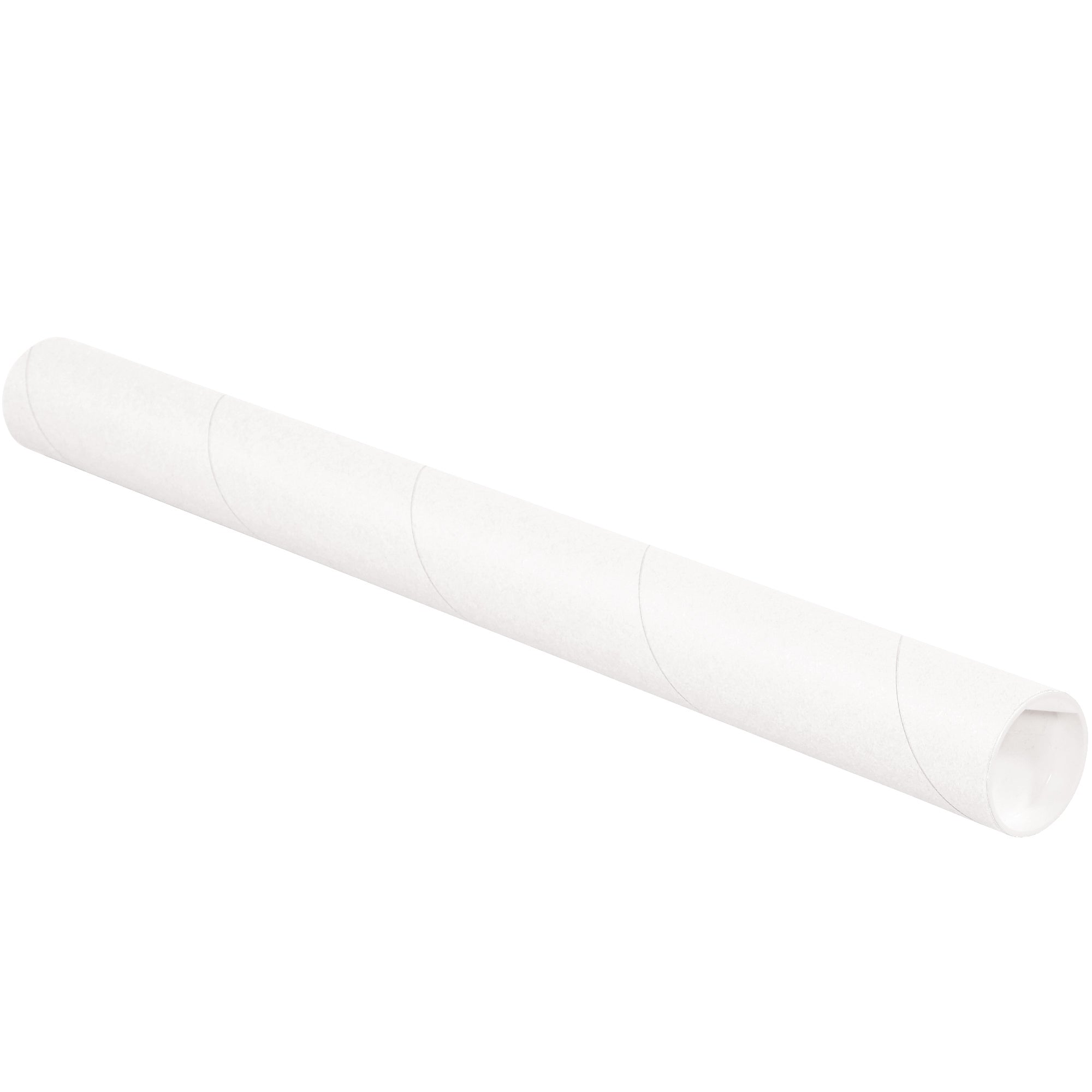 2 x 6" White Tubes with Caps (P2006W) Case Of 50