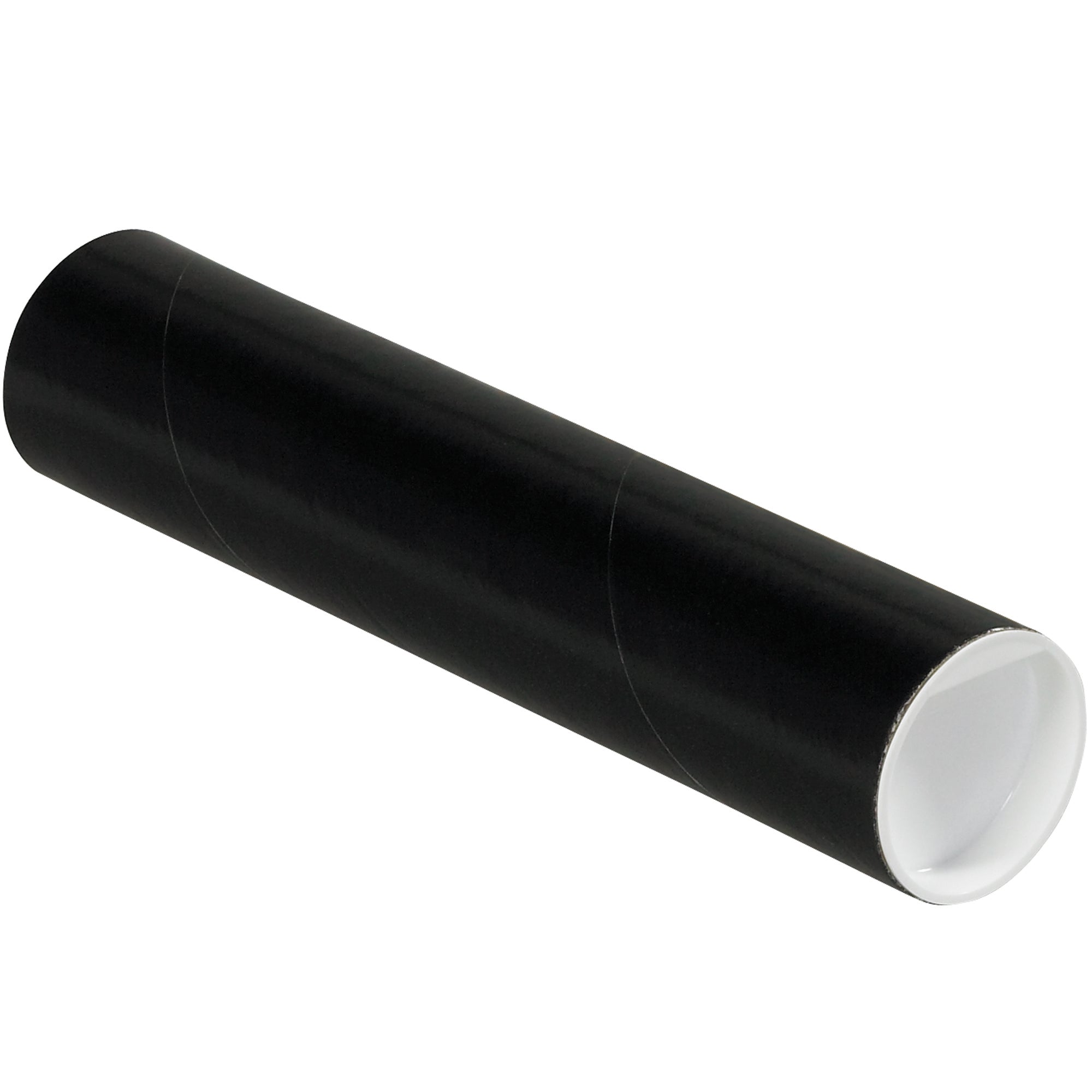 2 x 9" Black Tubes with Caps (P2009BL) Case Of 50