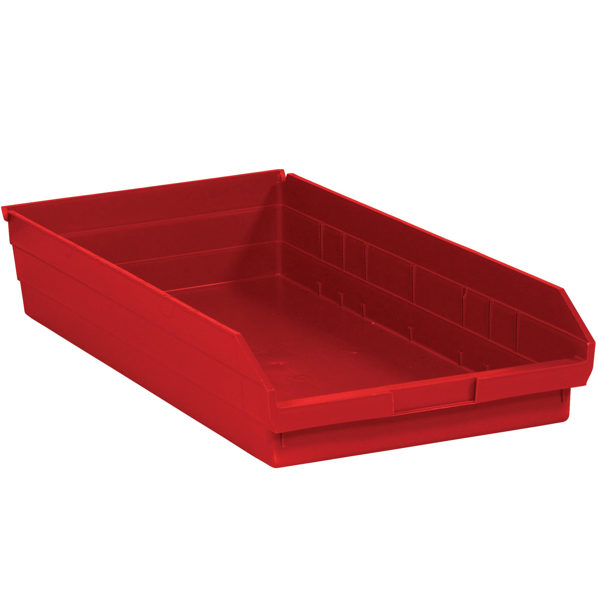23 5/8 x 11 1/8 x 4" Red Plastic Shelf Bin Boxes (BINPS124R) Case Of 6