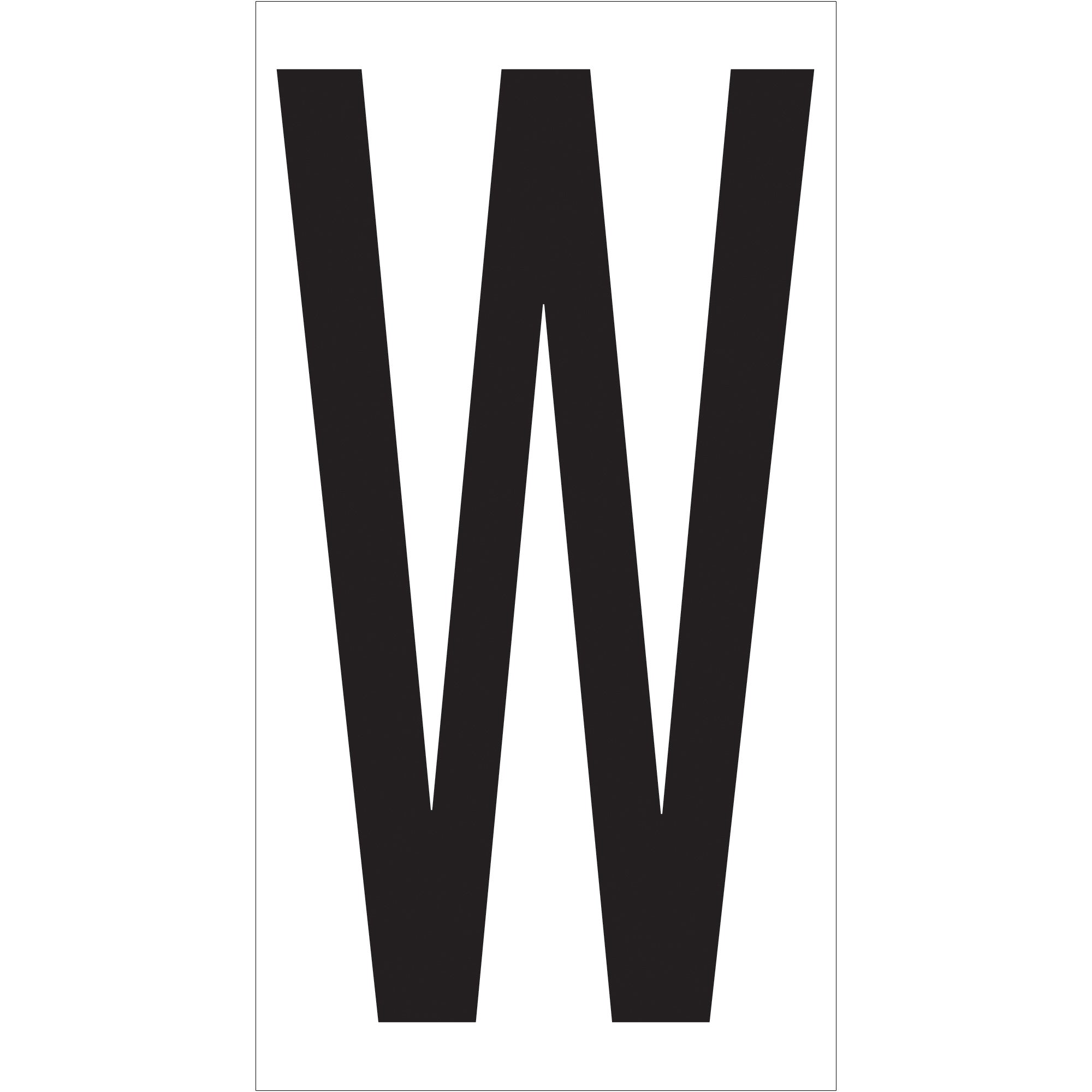 3 1/2" "W" Vinyl Warehouse Letter Labels (DL9310W) Case Of 50