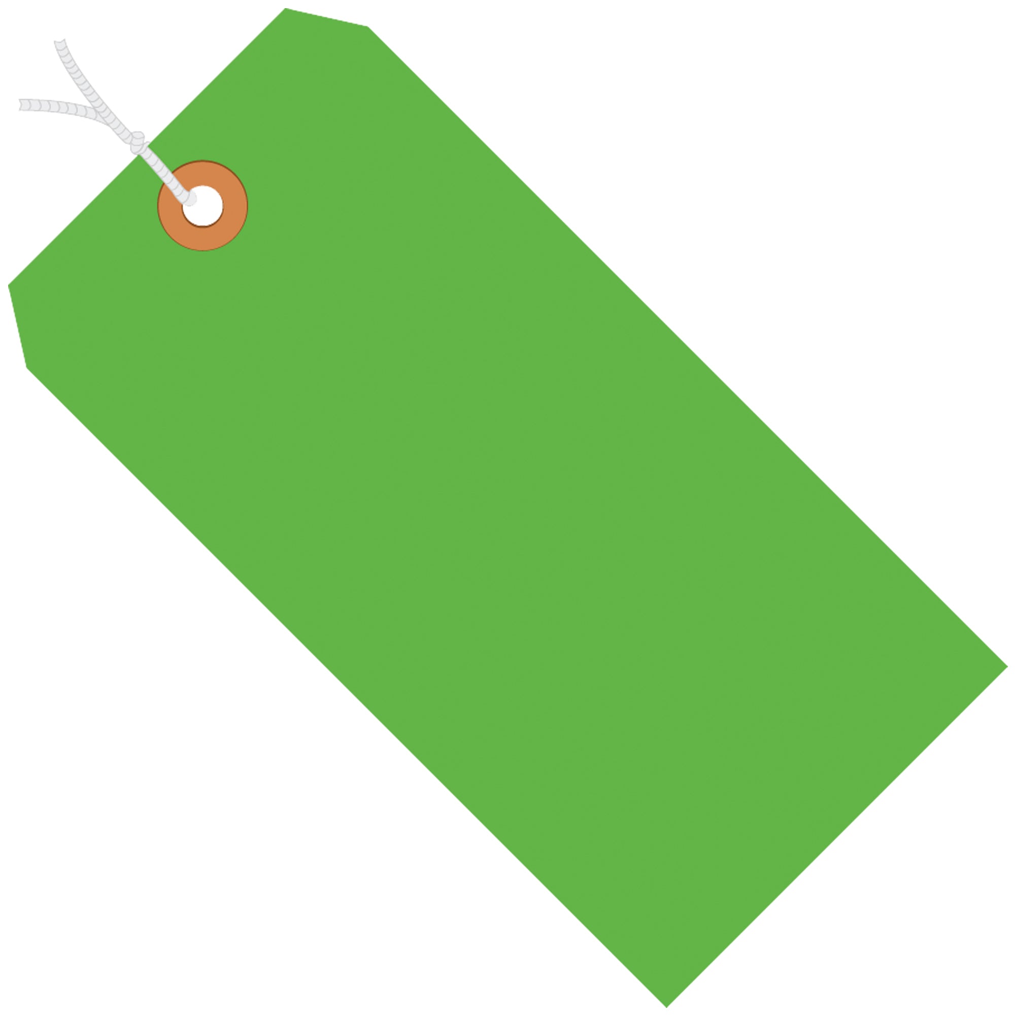 3 1/4 x 1 5/8" Fluorescent Green 13 Pt. Shipping Tags - Pre-Strung (G12022B) Case Of 1000