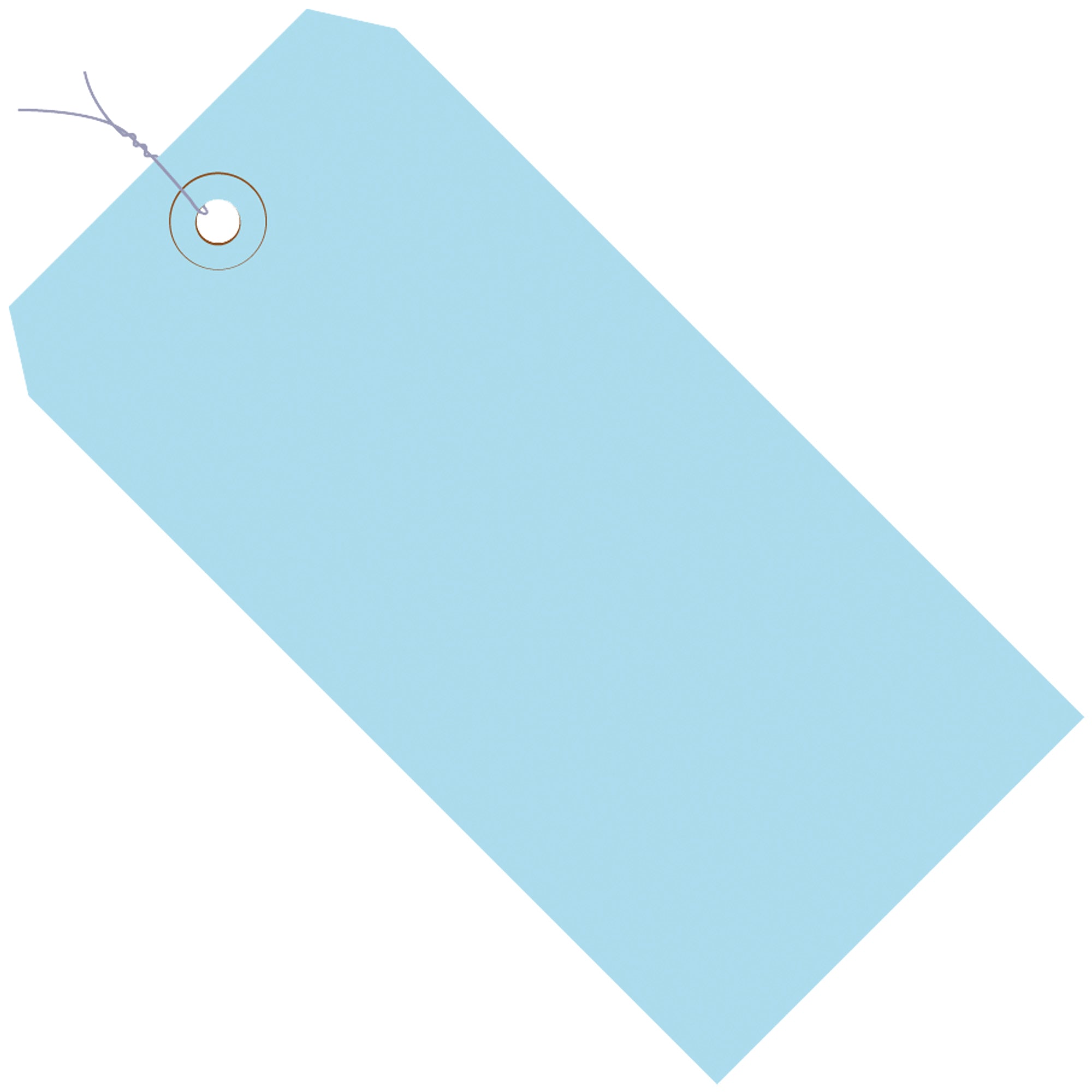 3 3/4 x 1 7/8" Light Blue 13 Pt. Shipping Tags - Pre-Wired (G11033B) Case Of 1000