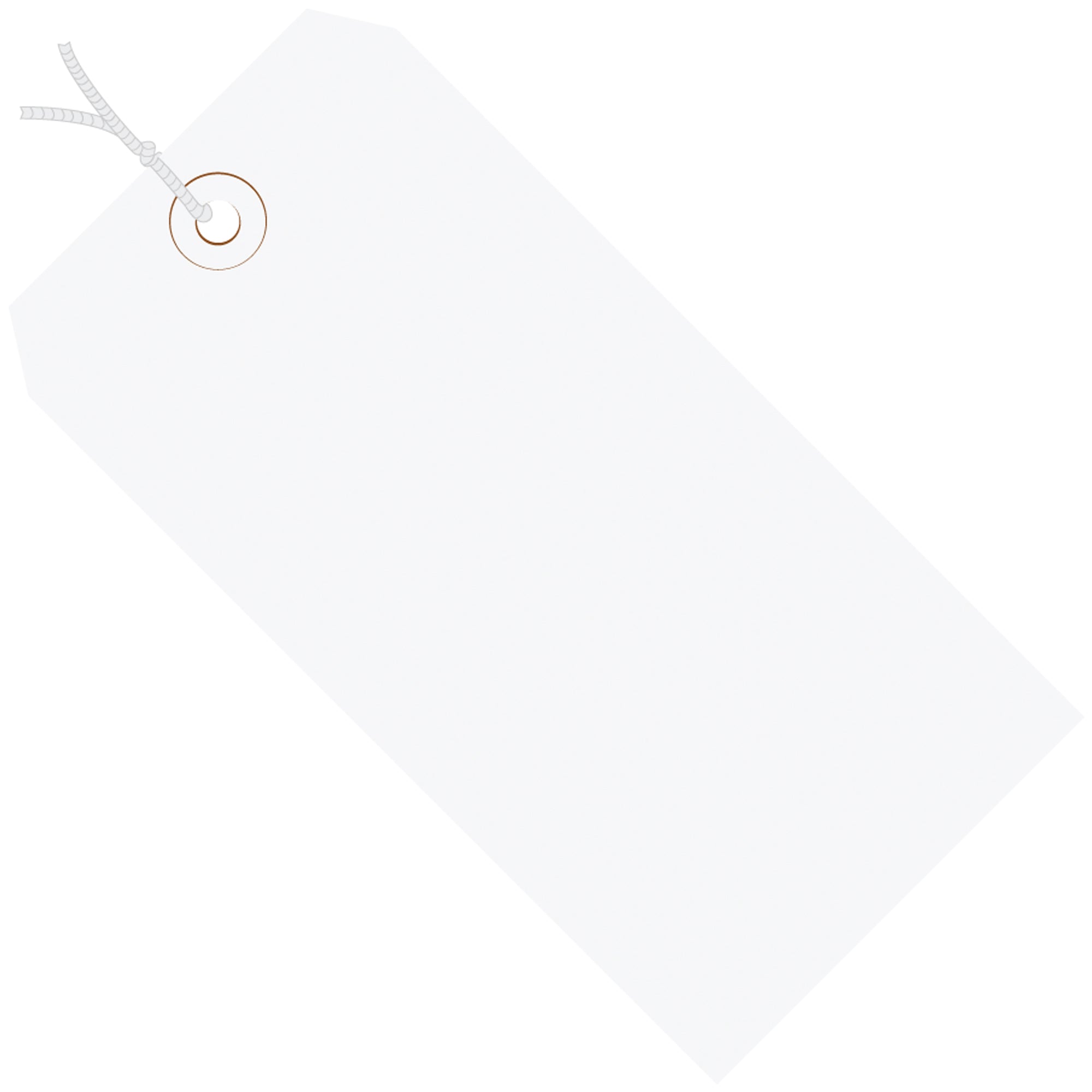 3 3/4 x 1 7/8" White 13 Pt. Shipping Tags - Pre-Strung (G11032G) Case Of 1000