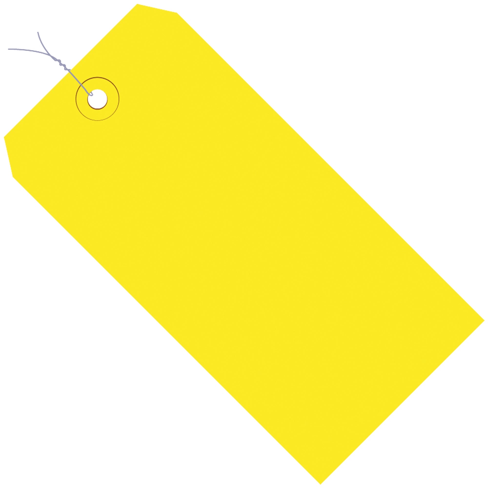 3 3/4 x 1 7/8" Yellow 13 Pt. Shipping Tags - Pre-Wired (G11033C) Case Of 1000