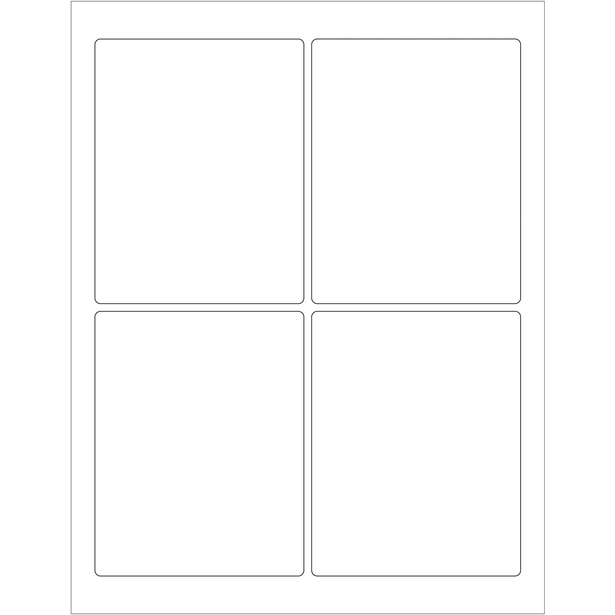 3 3/4 x 4 3/4" White Rectangle Laser Labels (LL167) Case Of 400