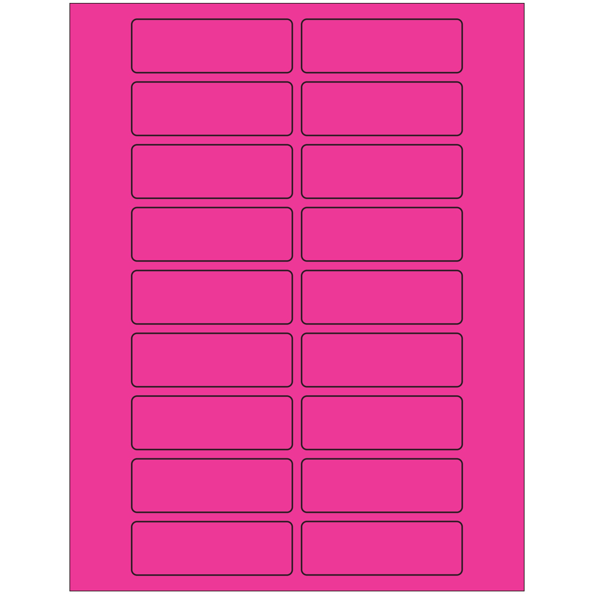 3 x 1" Fluorescent Pink Rectangle Laser Labels (LL174PK) Case Of 2000