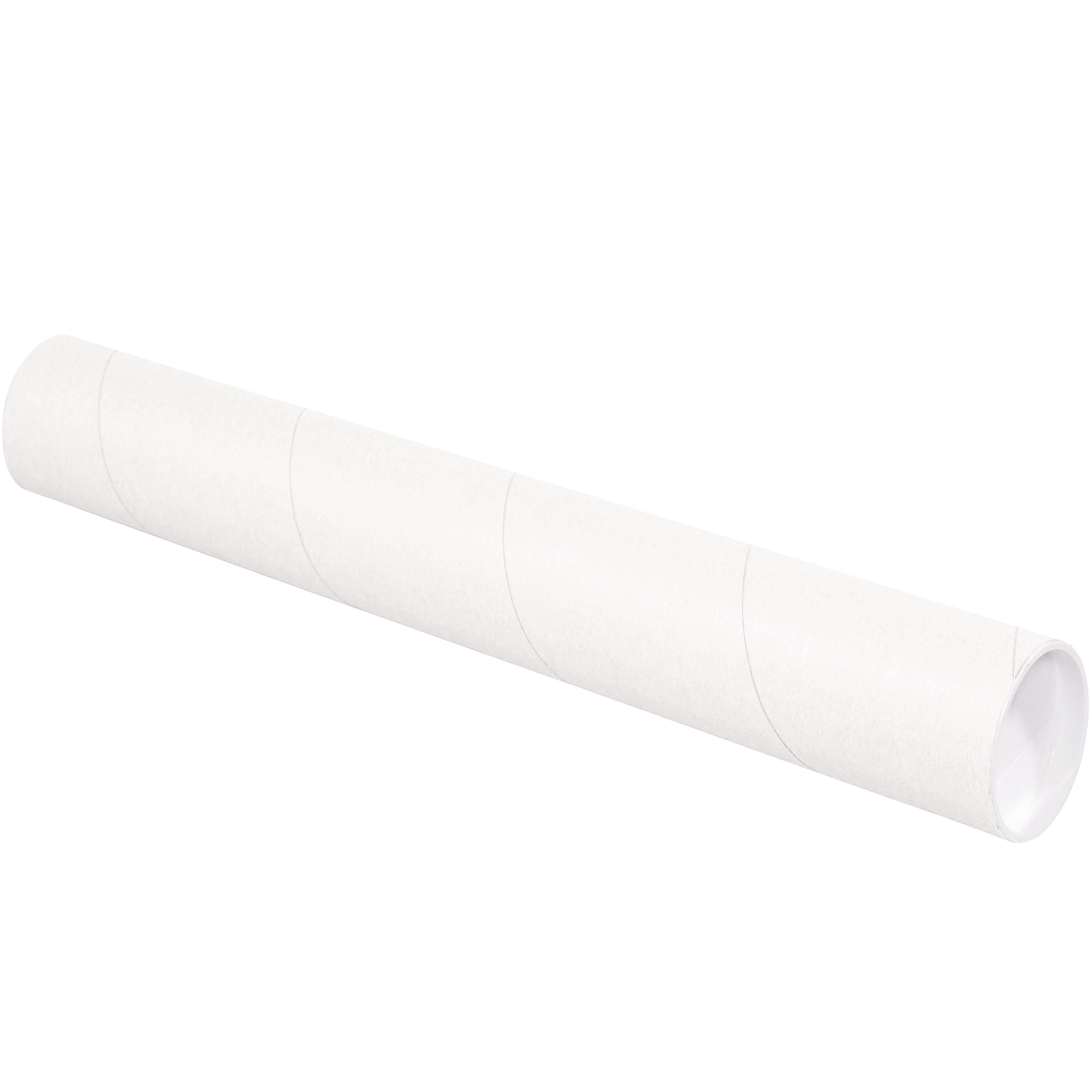 3 x 12" White Tubes with Caps (P3012W) Case Of 24