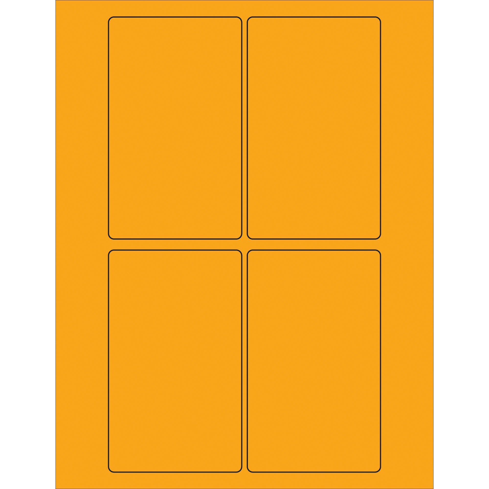 3 x 5" Fluorescent Orange Rectangle Laser Labels (LL175OR) Case Of 400