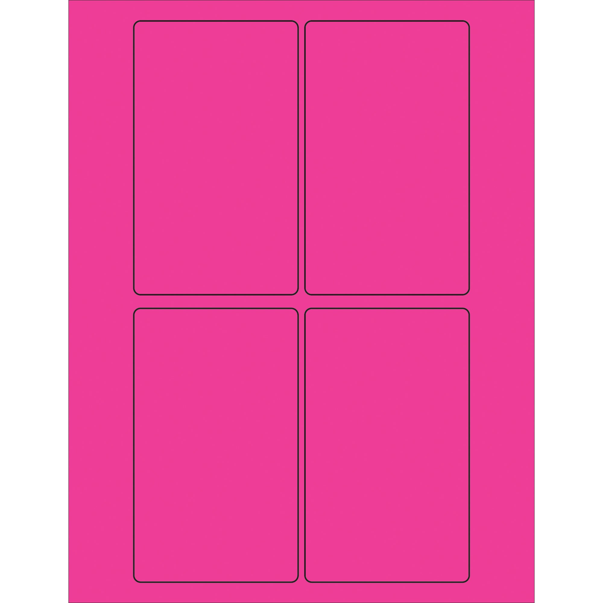 3 x 5" Fluorescent Pink Rectangle Laser Labels (LL175PK) Case Of 400
