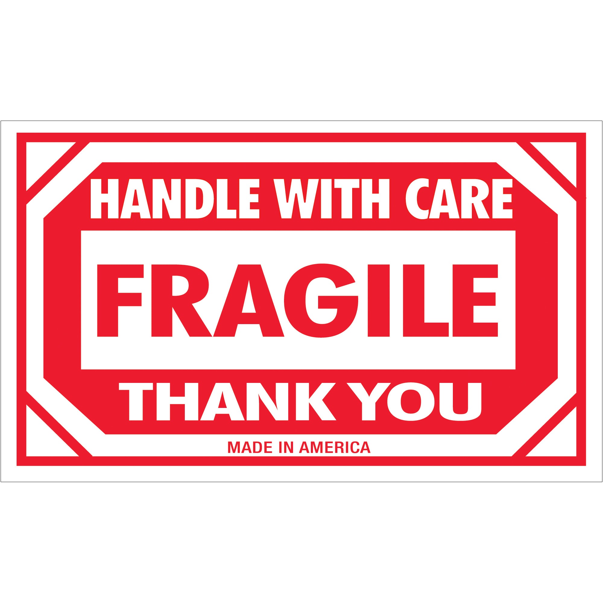3 x 5" - "Fragile - Handle With Care" Labels (SCL576) Roll Of 500