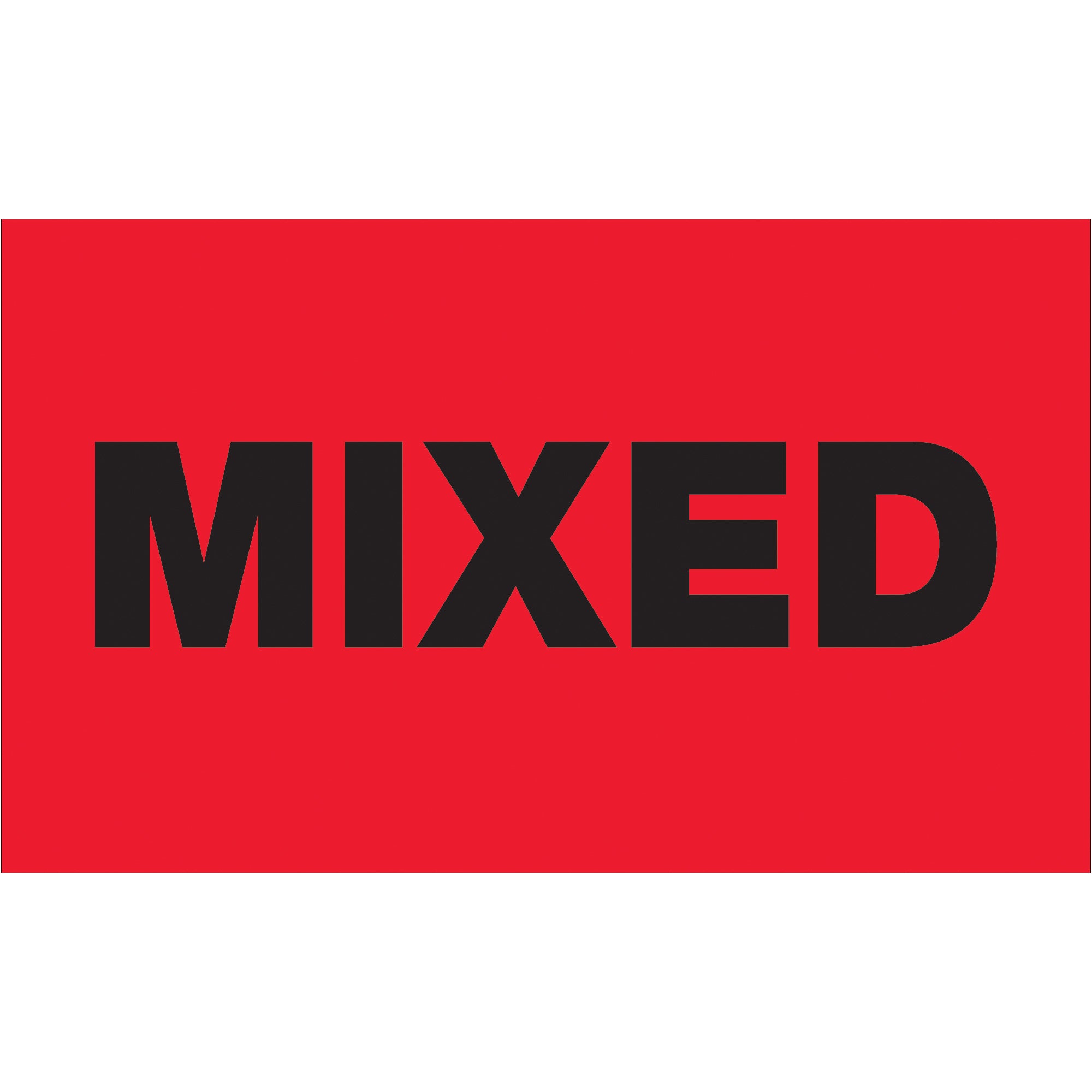 3 x 5" - "Mixed" (Fluorescent Red) Labels (DL1750) Roll Of 500
