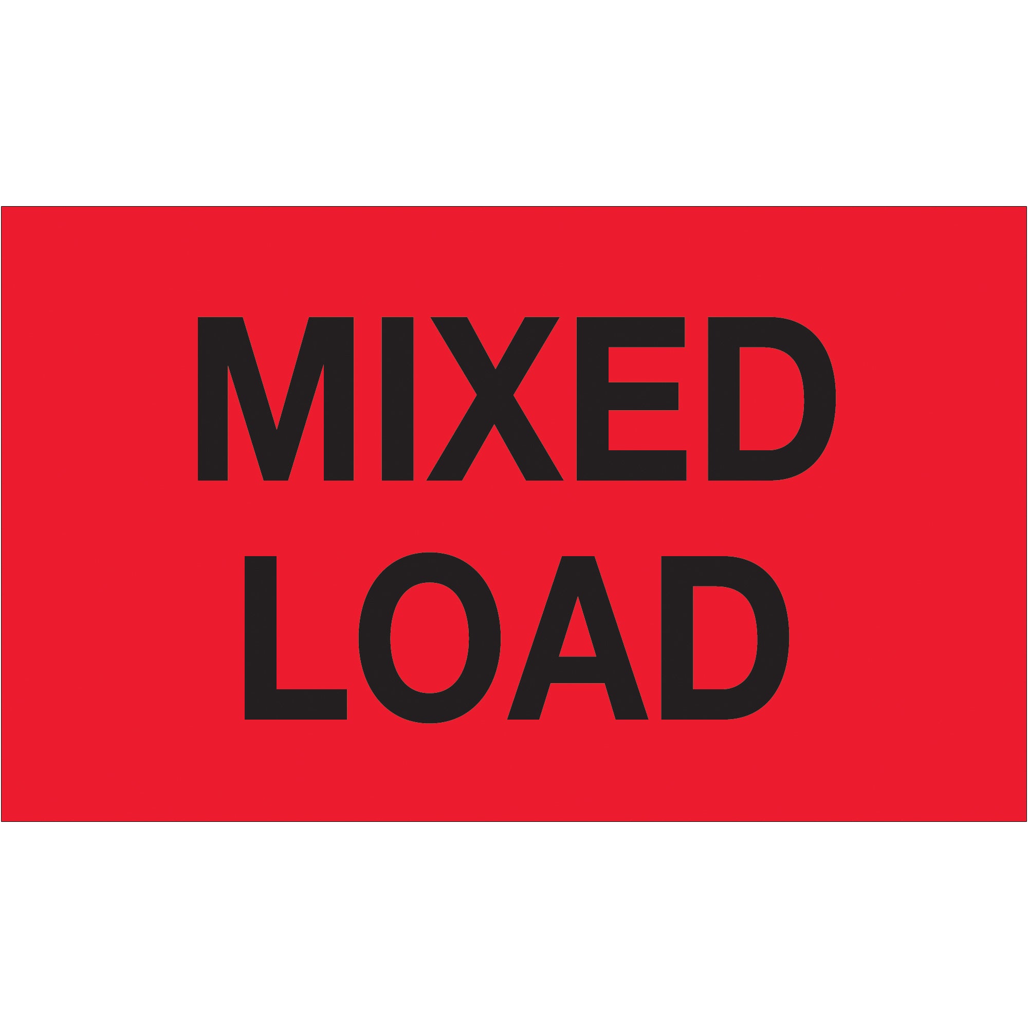 3 x 5" - "Mixed Load" (Fluorescent Red) Labels (DL1110) Roll Of 500