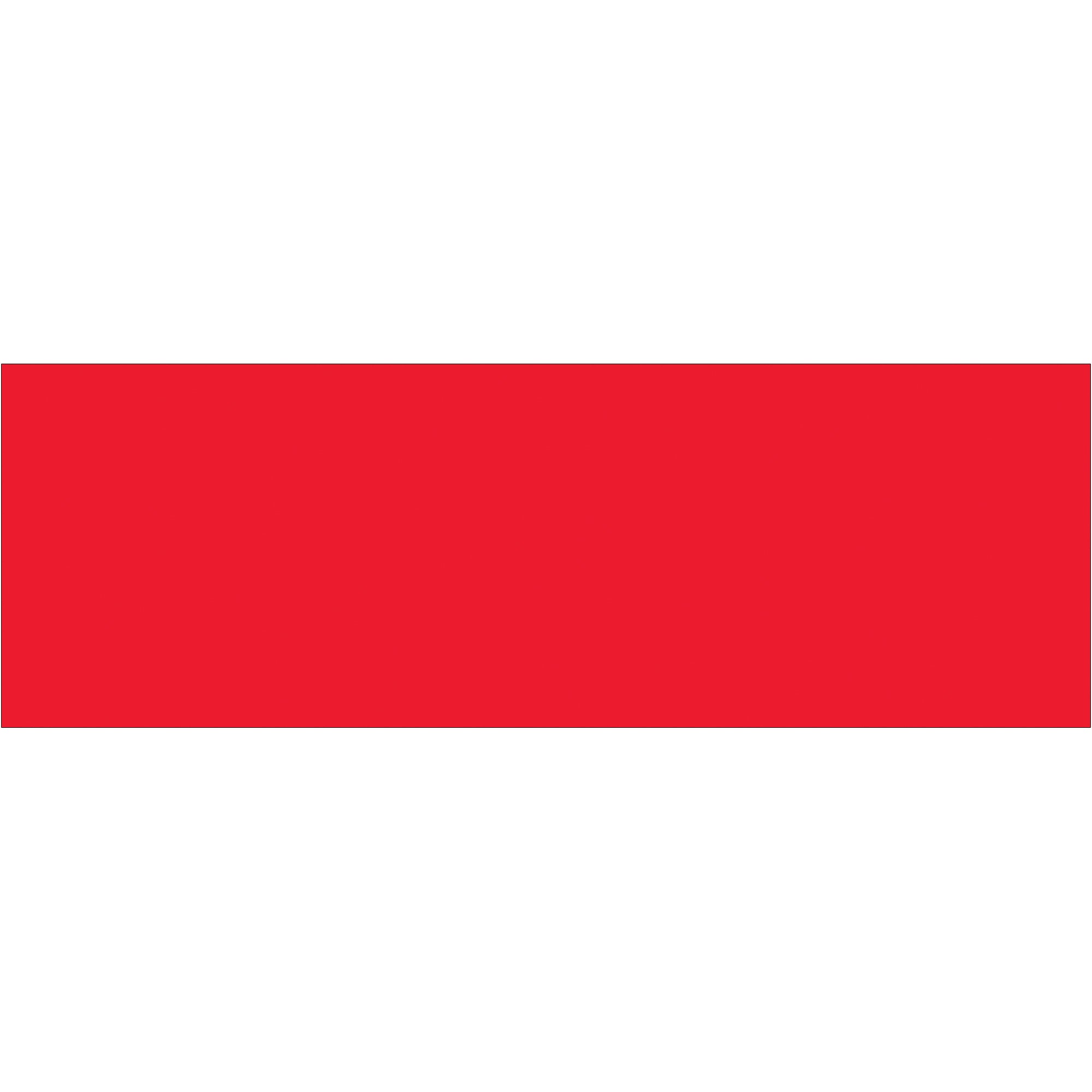 3 x 9" Fluorescent Red Inventory Rectangle Labels (DL637G) Roll Of 250