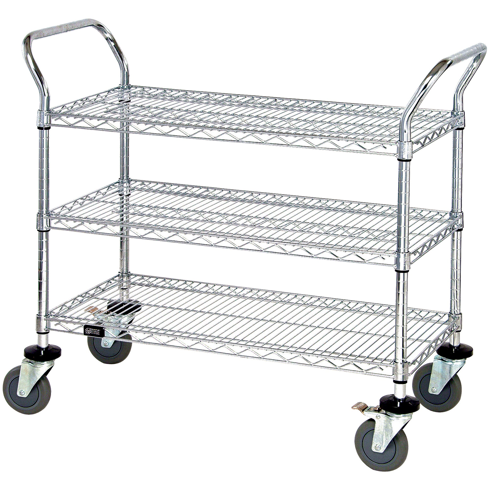 36 x 24 x 38" 3-Shelf Heavy-Duty Wire Cart (WSC3624383) Each