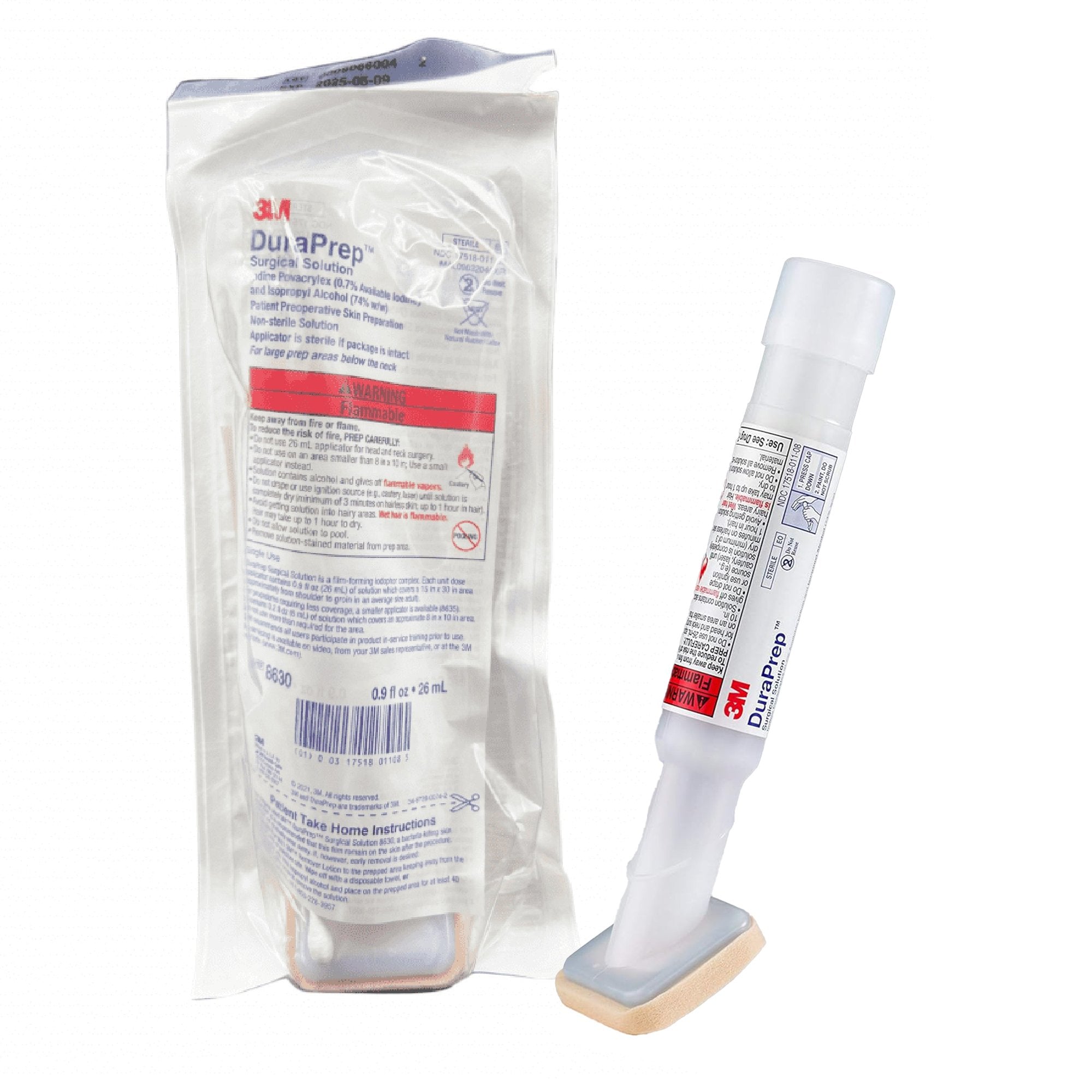 3M DuraPrep Skin Prep Solution 26 mL Foam Applicator 0.7% / 74% Strength Iodine Povacrylex / Isopropyl Alcohol NonSterile (172618_EA) 1/EA