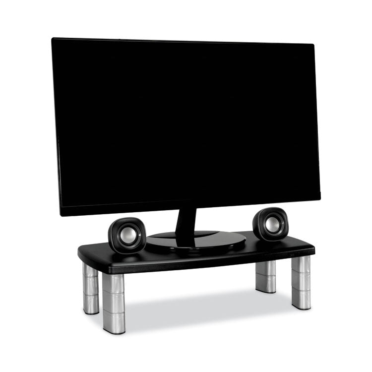 3M Extra-Wide Adjustable Monitor Stand, 20" x 12" x 1" to 5.78", Silver/Black, Supports 40 lbs (MMMMS90B) Each