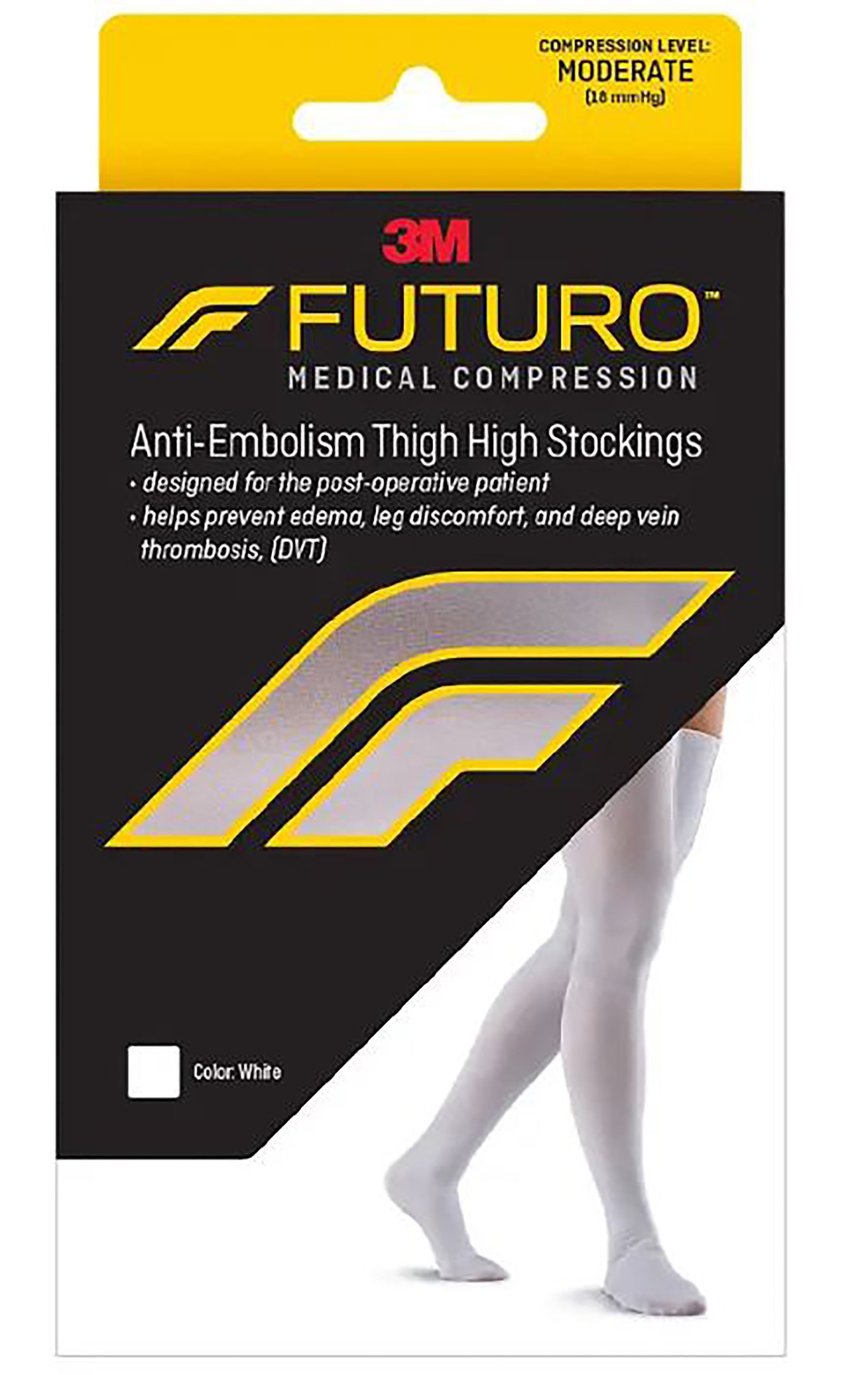 3M Futuro Anti-embolism Stocking Thigh High Medium / Short White Closed Toe (1084281_PR) 1/PR