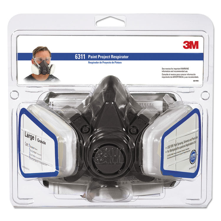 3M Half Facepiece Paint Spray/Pesticide Respirator, Large (MMM6311PA1A) Each
