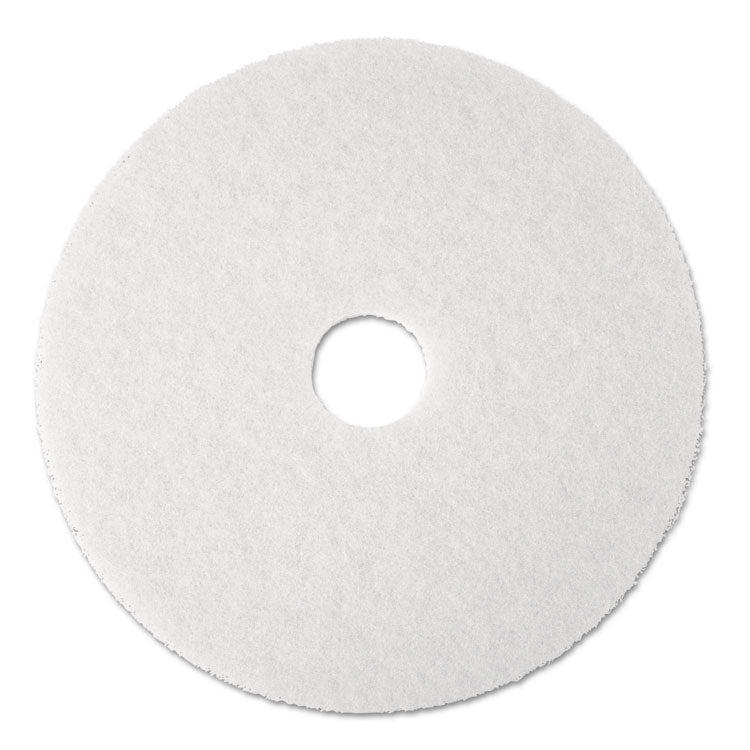3M Low-Speed Super Polishing Floor Pads 4100, 19" Diameter, White, 5/Carton (MMM08483) Carton of 5