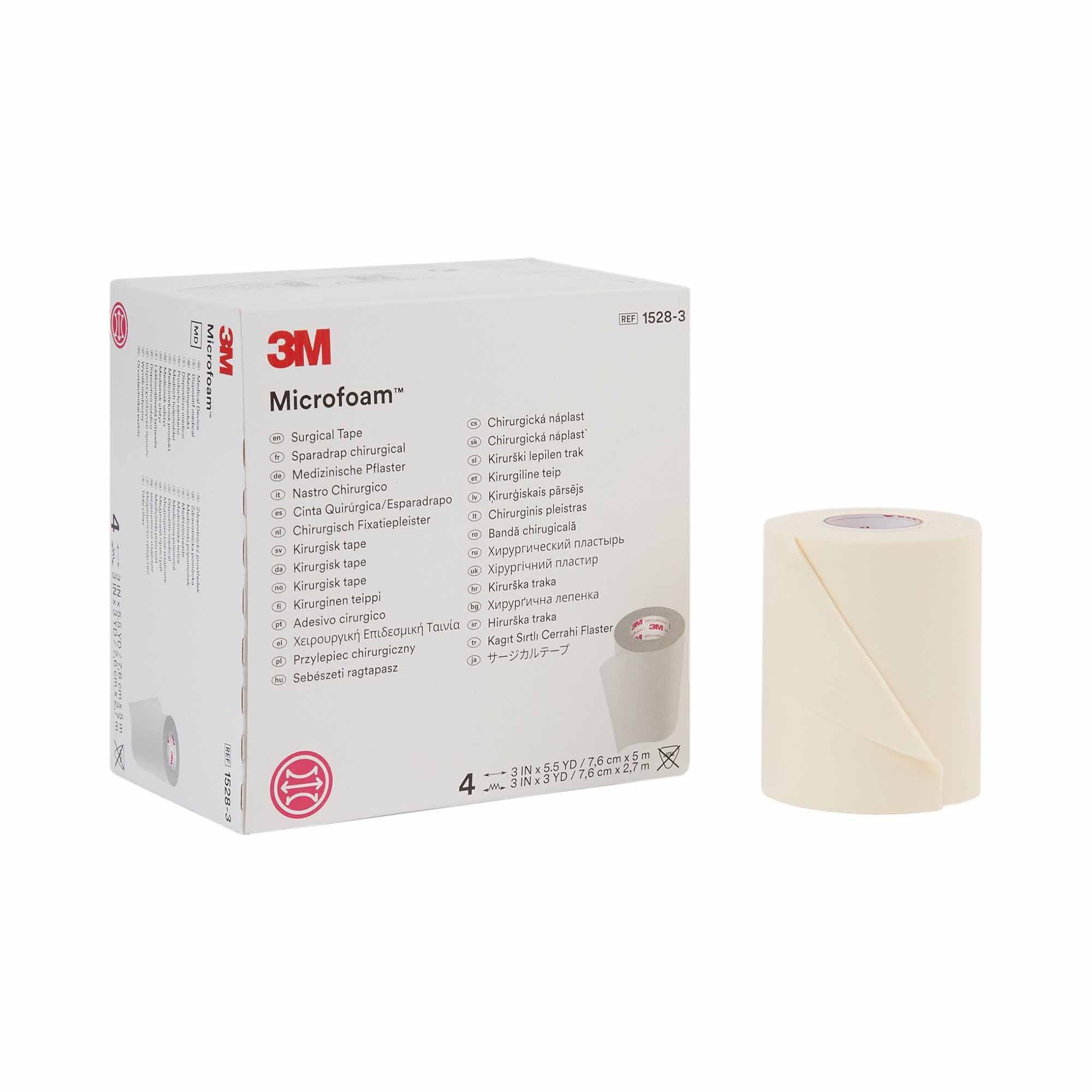 3M Microfoam Medical Tape White 3 Inch X 5-1/2 Yard Elastic / Foam NonSterile (5947_BX) 4/BX