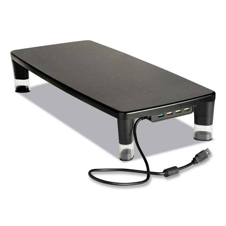 3M Monitor Stand MS100B, 21.6 x 9.4 x 2.7 to 3.9, Black/Clear, Supports 33 lb (MMMMS100B) Each