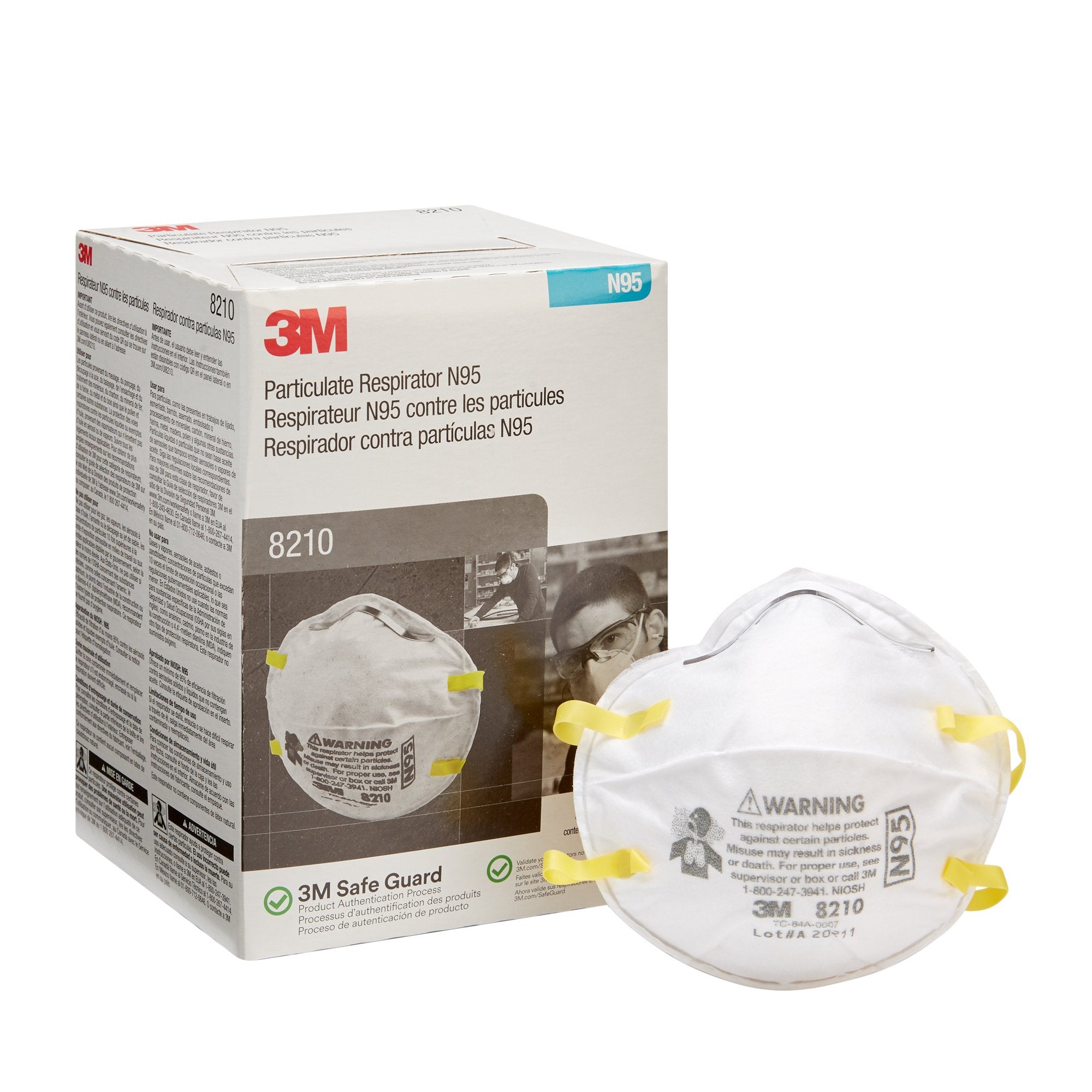 3M Particulate Respirator Mask Industrial N95 Not Rated Elastic Strap One Size Fits Most (794716_CS) 160/CS