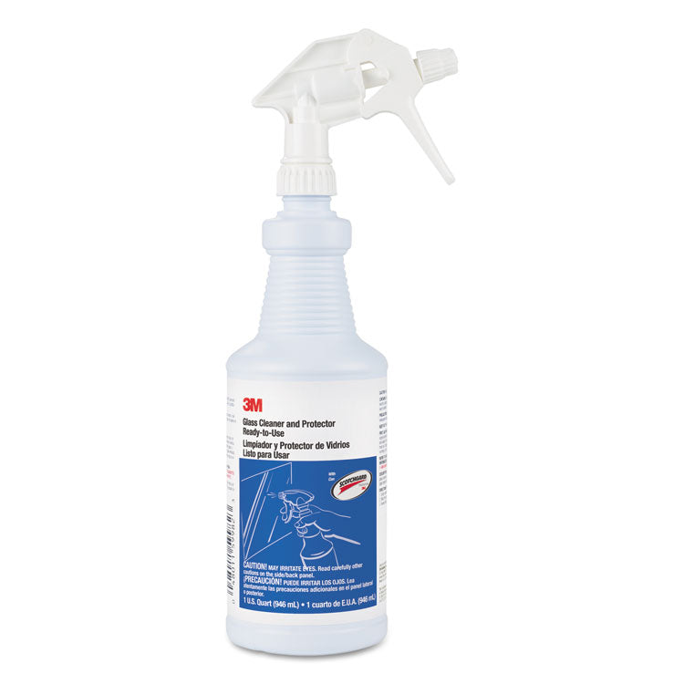 3M Ready-to-Use Glass Cleaner with Scotchgard, Apple, 32 oz Spray Bottle, 12/Carton (MMM85788CT) Case of 12