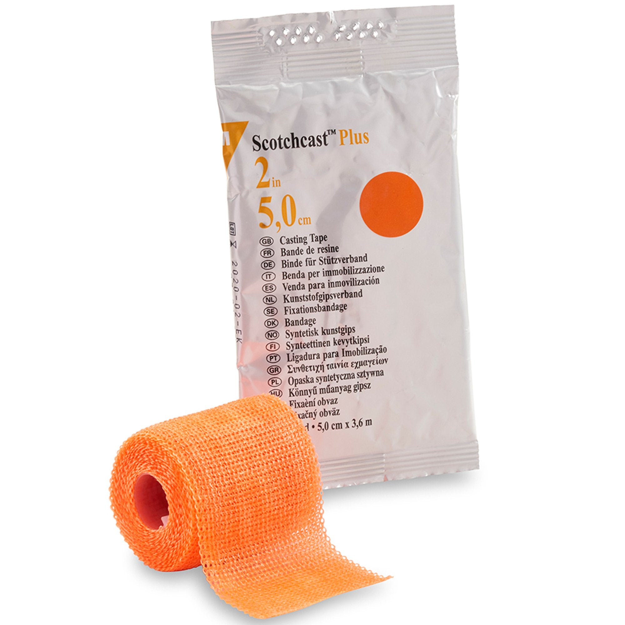 3M Scotchcast Plus Cast Tape 2 Inch X 12 Foot Fiberglass / Resin Bright Orange (199238_EA) 1/EA
