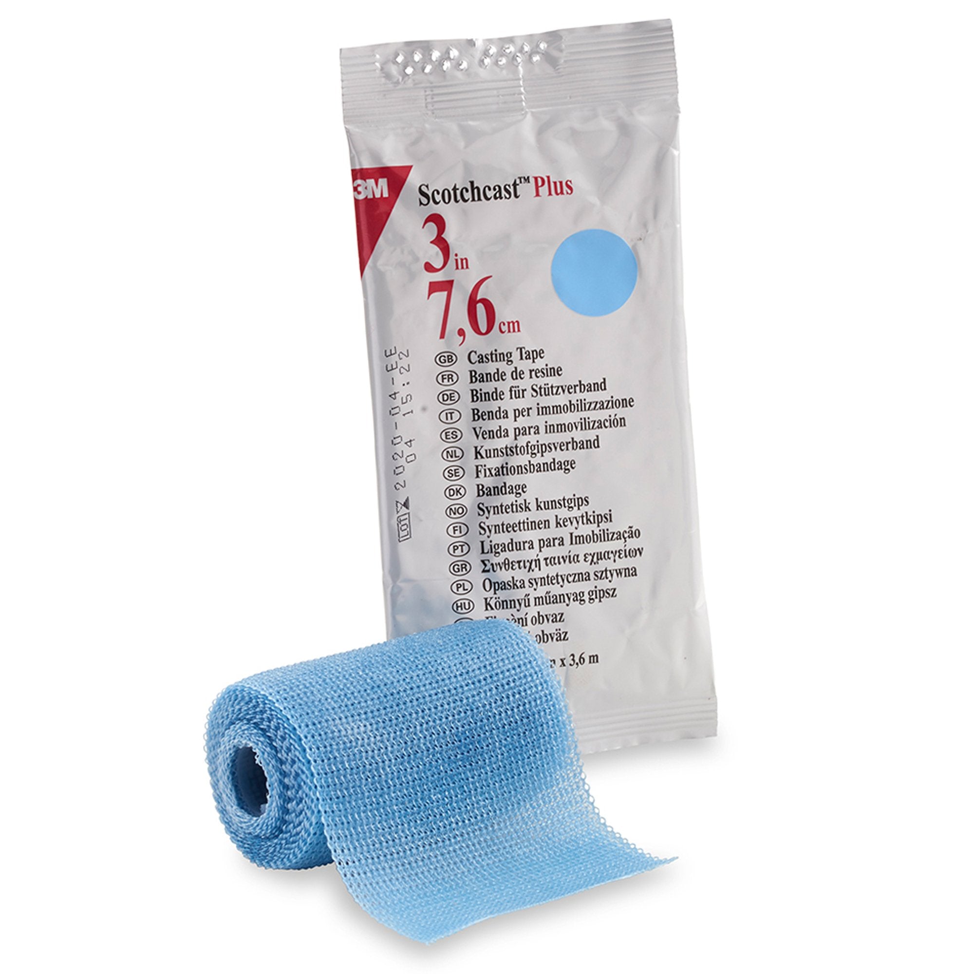 3M Scotchcast Plus Cast Tape 3 Inch X 12 Foot Fiberglass / Resin Light Blue (199232_BX) 10/BX