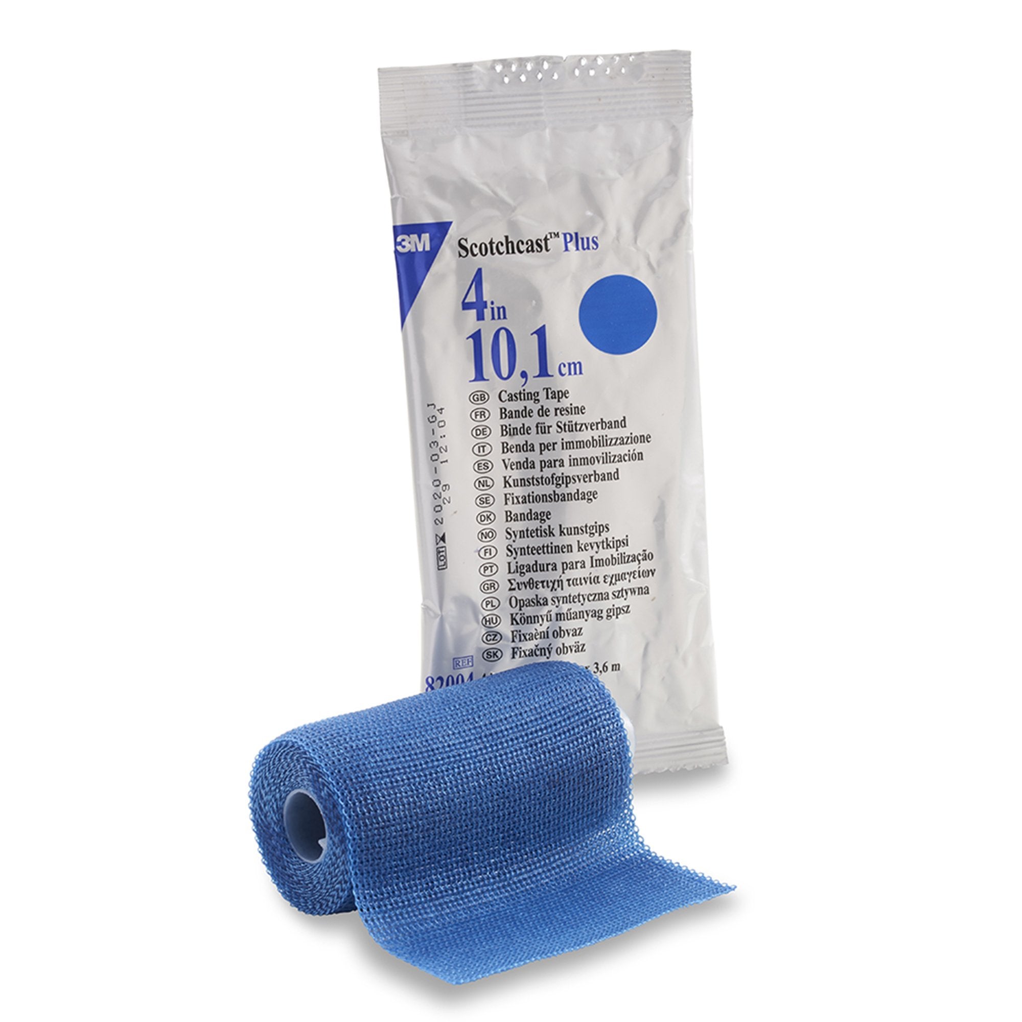 3M Scotchcast Plus Cast Tape 4 Inch X 12 Foot Fiberglass / Resin Blue (175350_CS) 10/CS