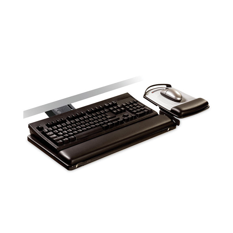 3M Sit/Stand Easy Adjust Keyboard Tray, Highly Adjustable Platform,, Black (MMMAKT180LE) Each