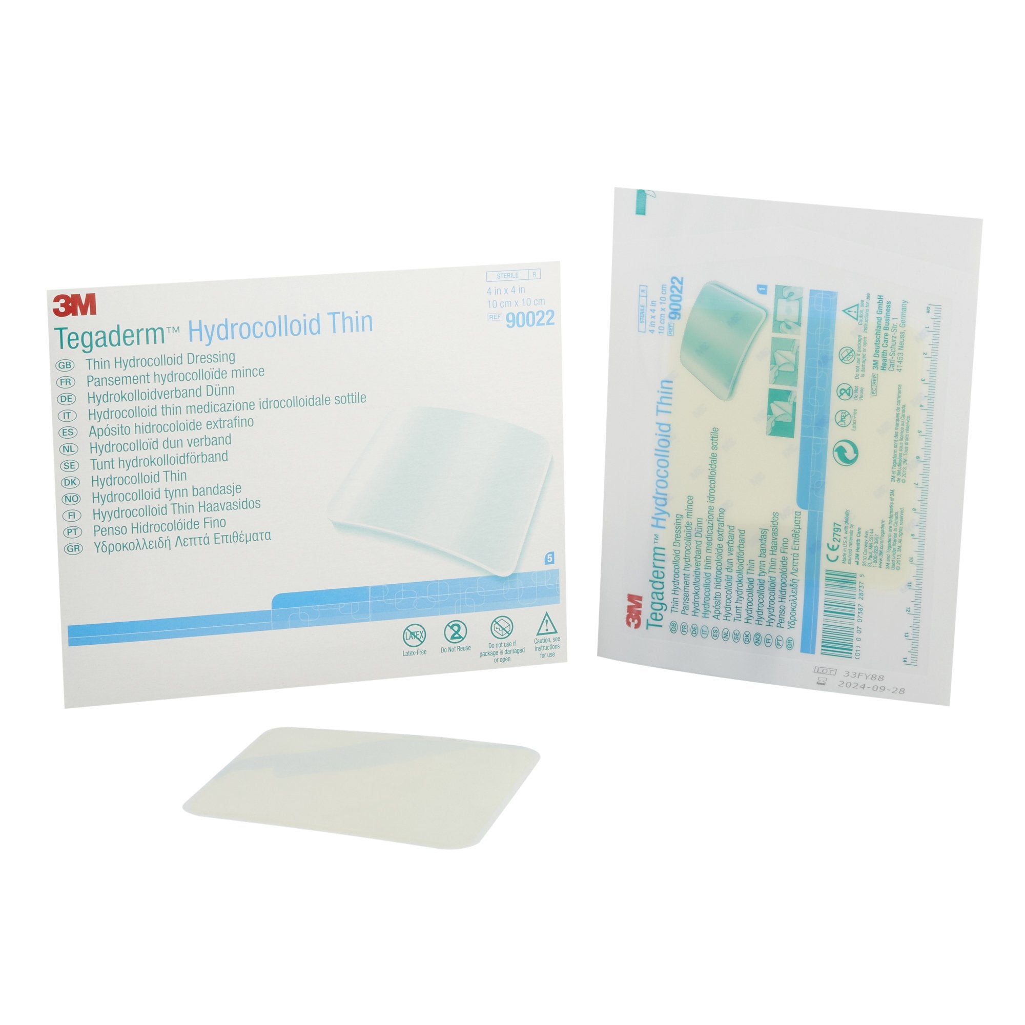 3M Tegaderm Thin Thin Hydrocolloid Dressing 4 X 4 Inch Square (223931_EA) 1/EA