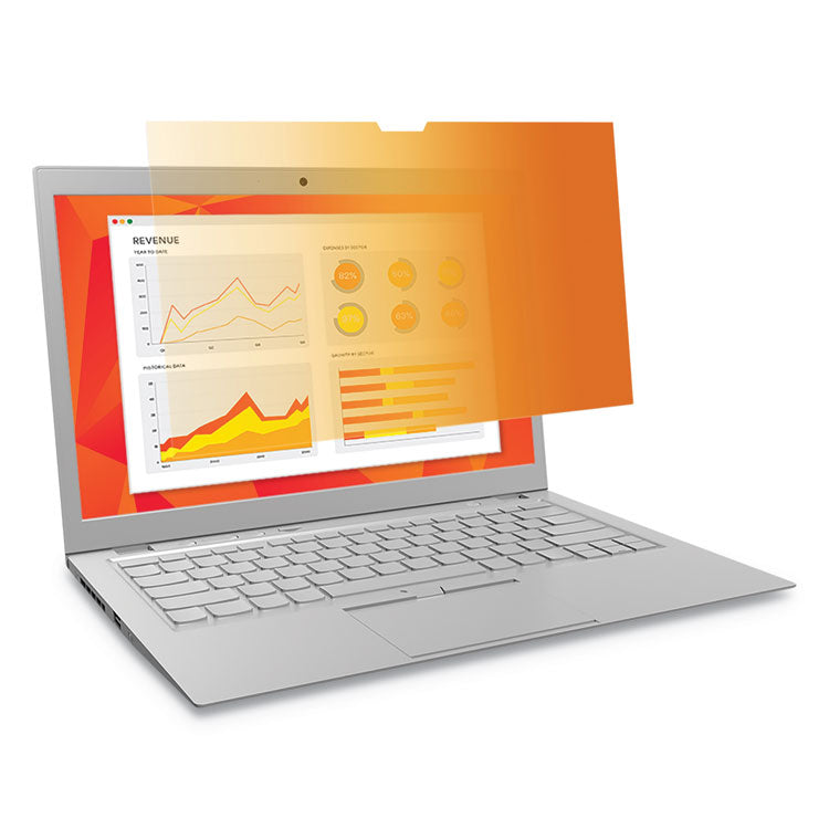 3M Touch Compatible Gold Privacy Filter for 14" Widescreen Laptop, 16:9 Aspect Ratio (MMMGF140W9E) Each