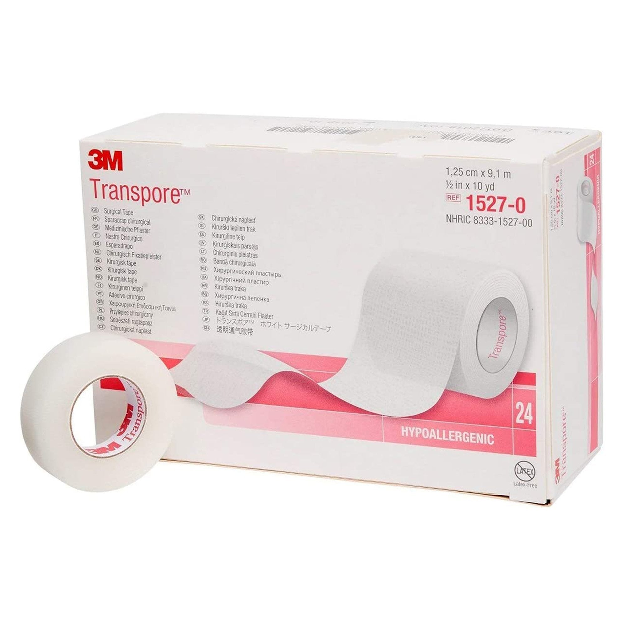 3M Transpore Medical Tape Transparent 1/2 Inch X 10 Yard Plastic NonSterile (5761_BX) 24/BX