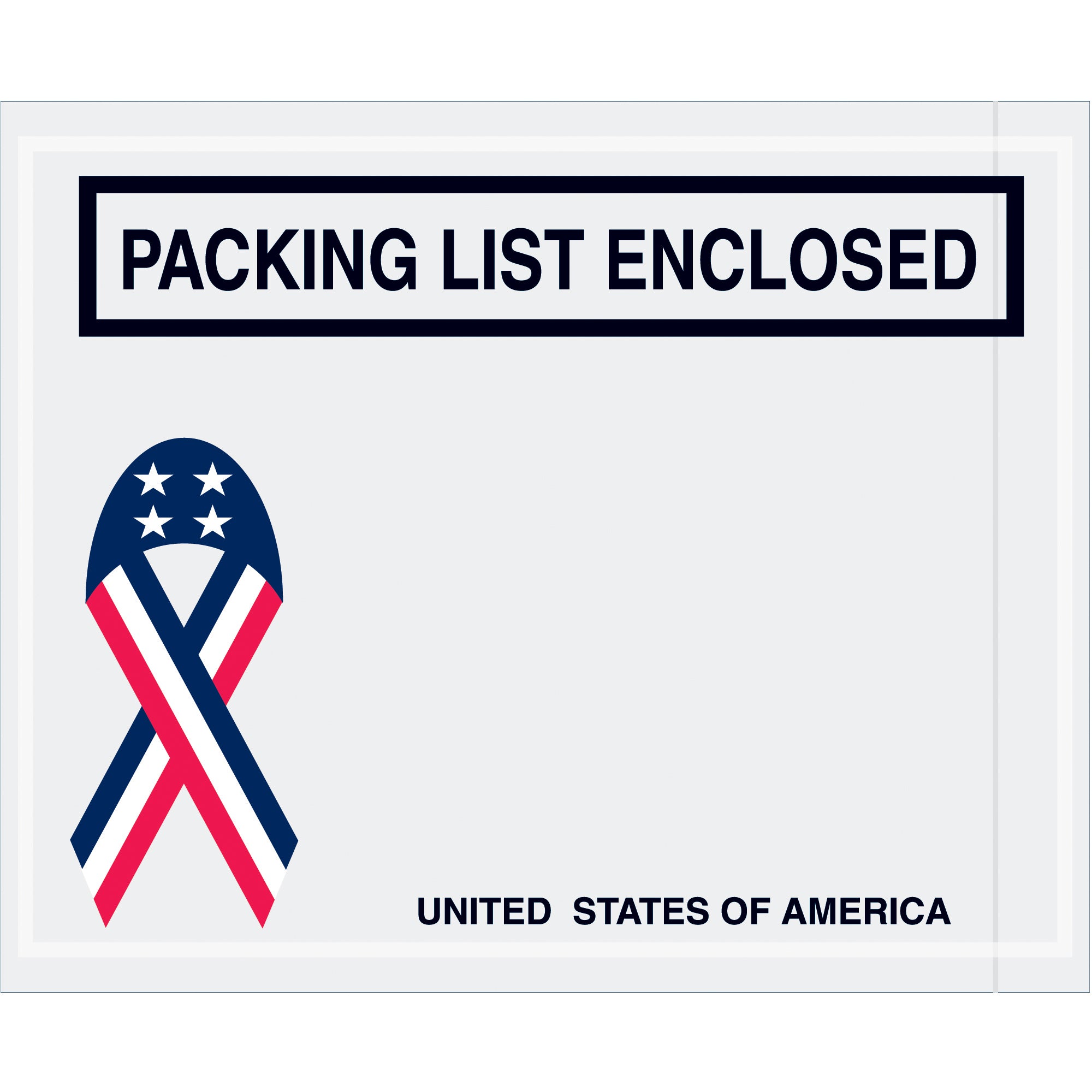 4 1/2 x 5 1/2" U.S.A. Ribbon "Packing List Enclosed" Envelopes (PL466) Case Of 1000
