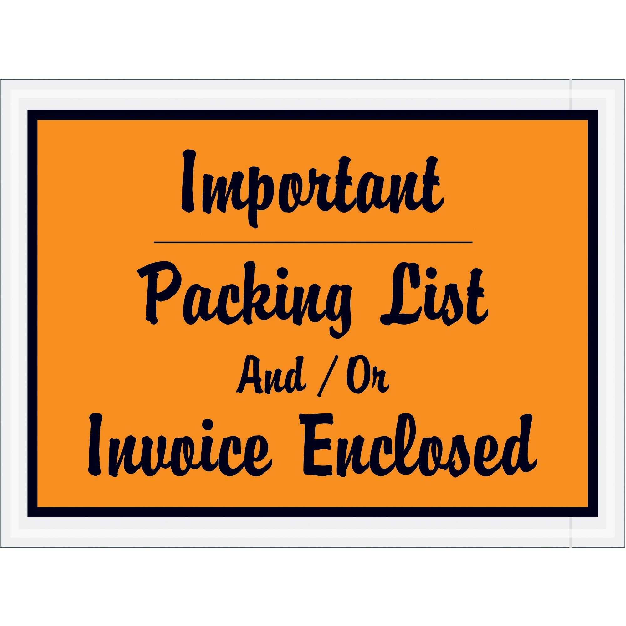 4 1/2 x 6" Orange "Important Packing List And/Or Invoice Enclosed" Envelopes (PL4) Case Of 1000