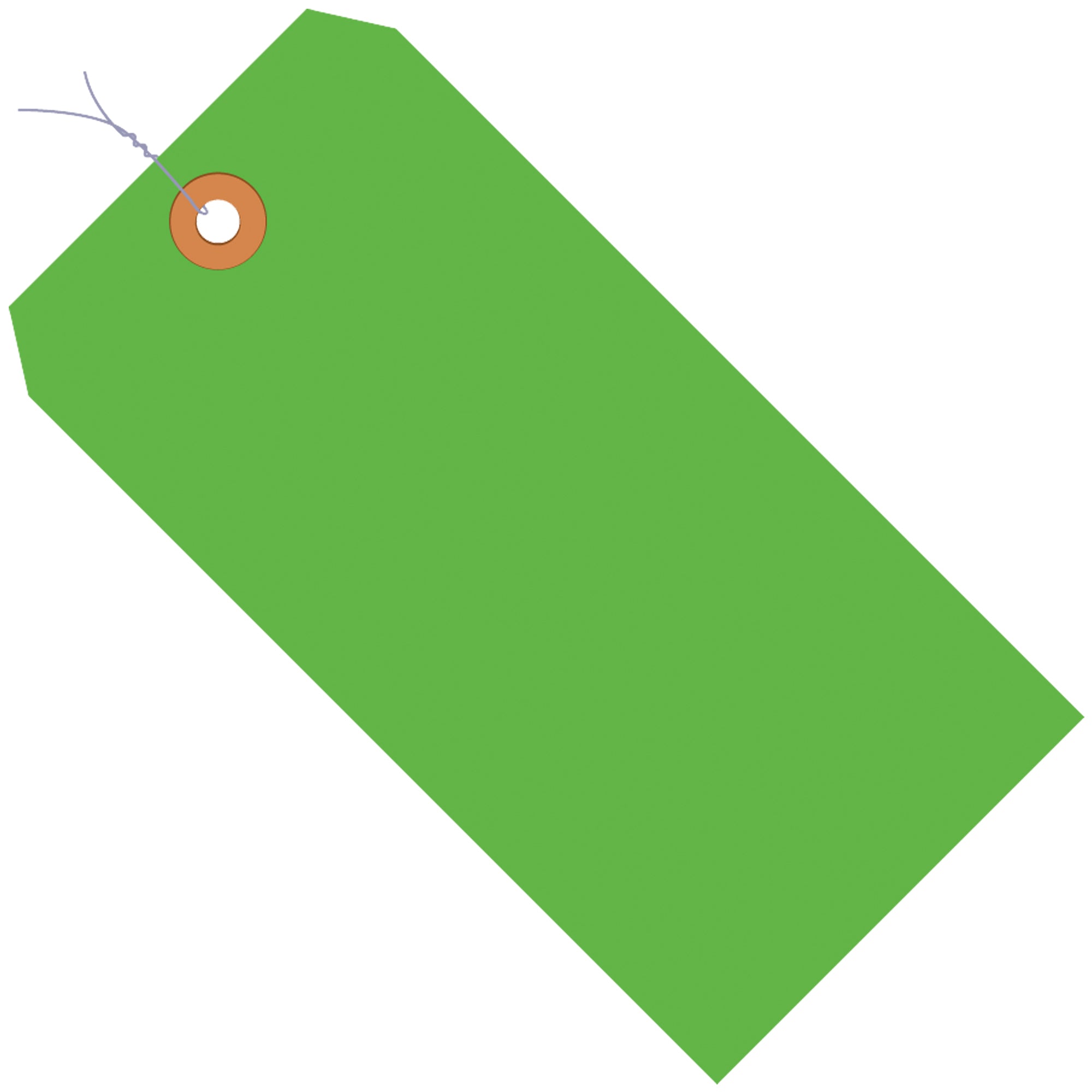 4 1/4 x 2 1/8" Fluorescent Green 13 Pt. Shipping Tags - Pre-Wired (G12043B) Case Of 1000