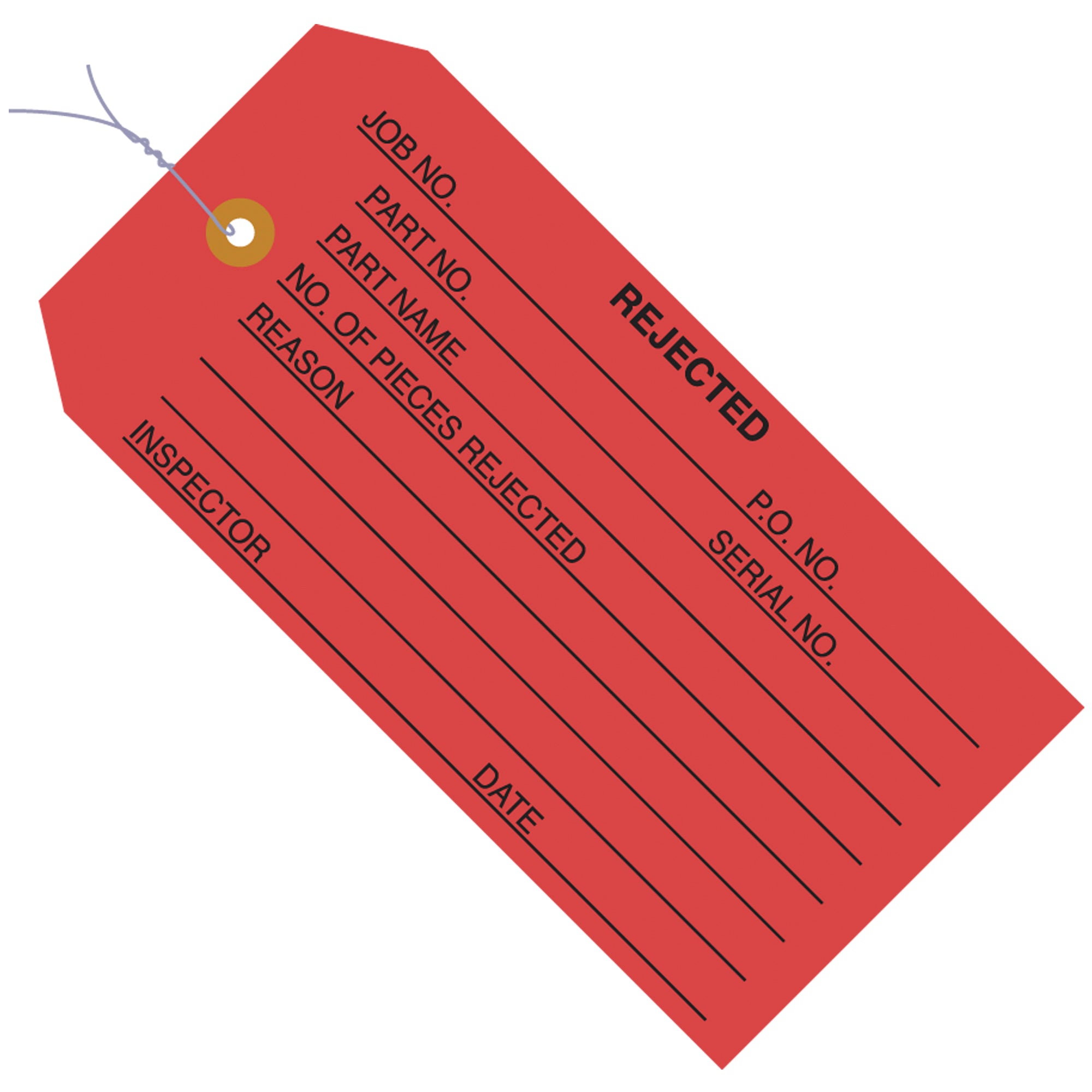 4 3/4 x 2 3/8" - "Rejected" Inspection Tags - Pre-Wired (G20033) Case Of 1000
