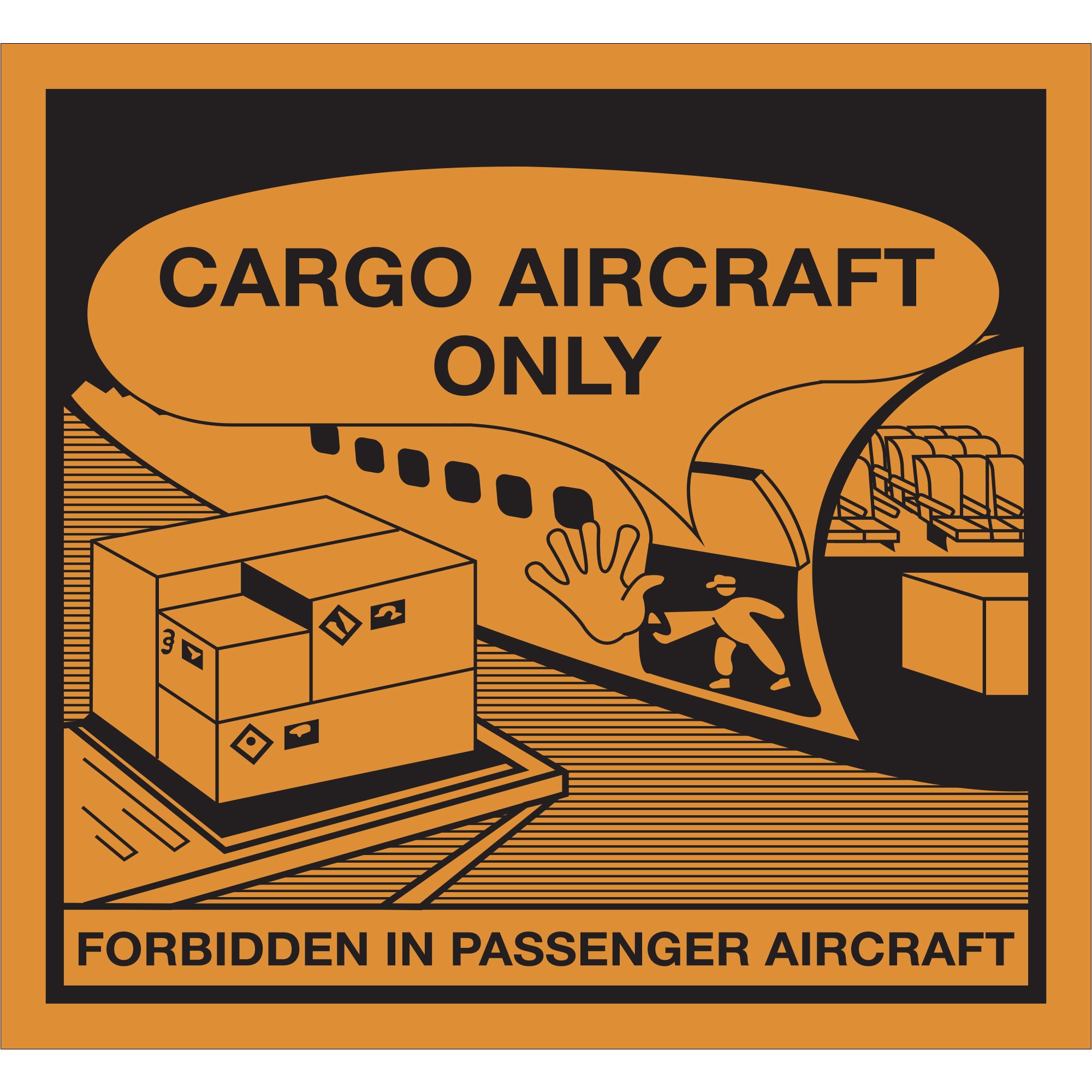4 3/8 x 4 3/4" - "Cargo Aircraft Only" Labels (DL1395) Roll Of 500