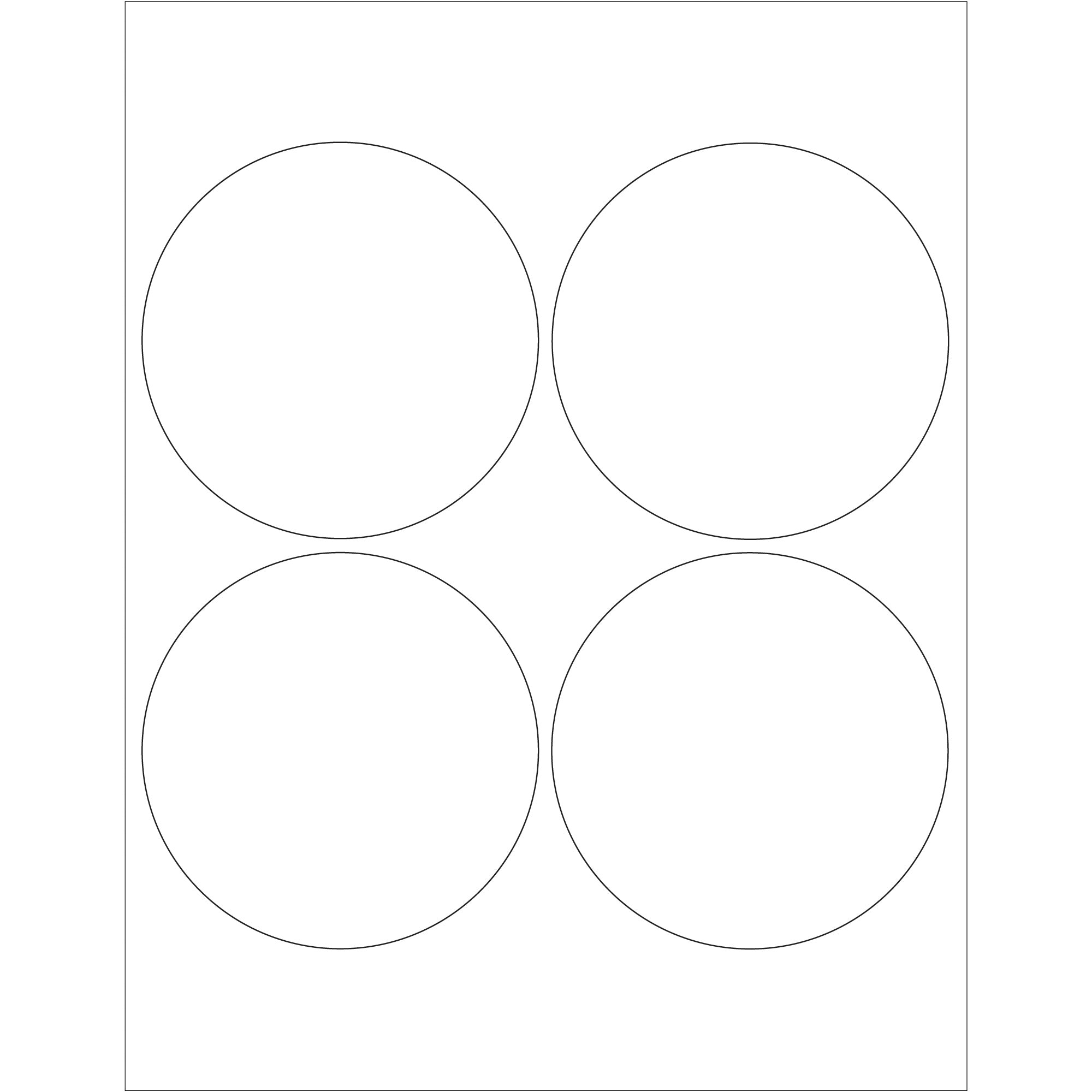 4" White Circle Laser Labels (LL148) Case Of 400